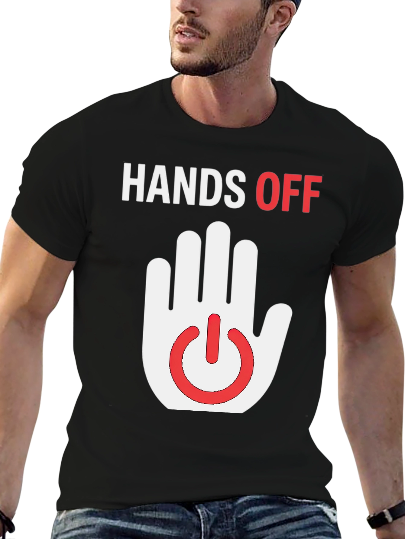 Hands Off Graphic T-Shirt - Funny Novelty Tee