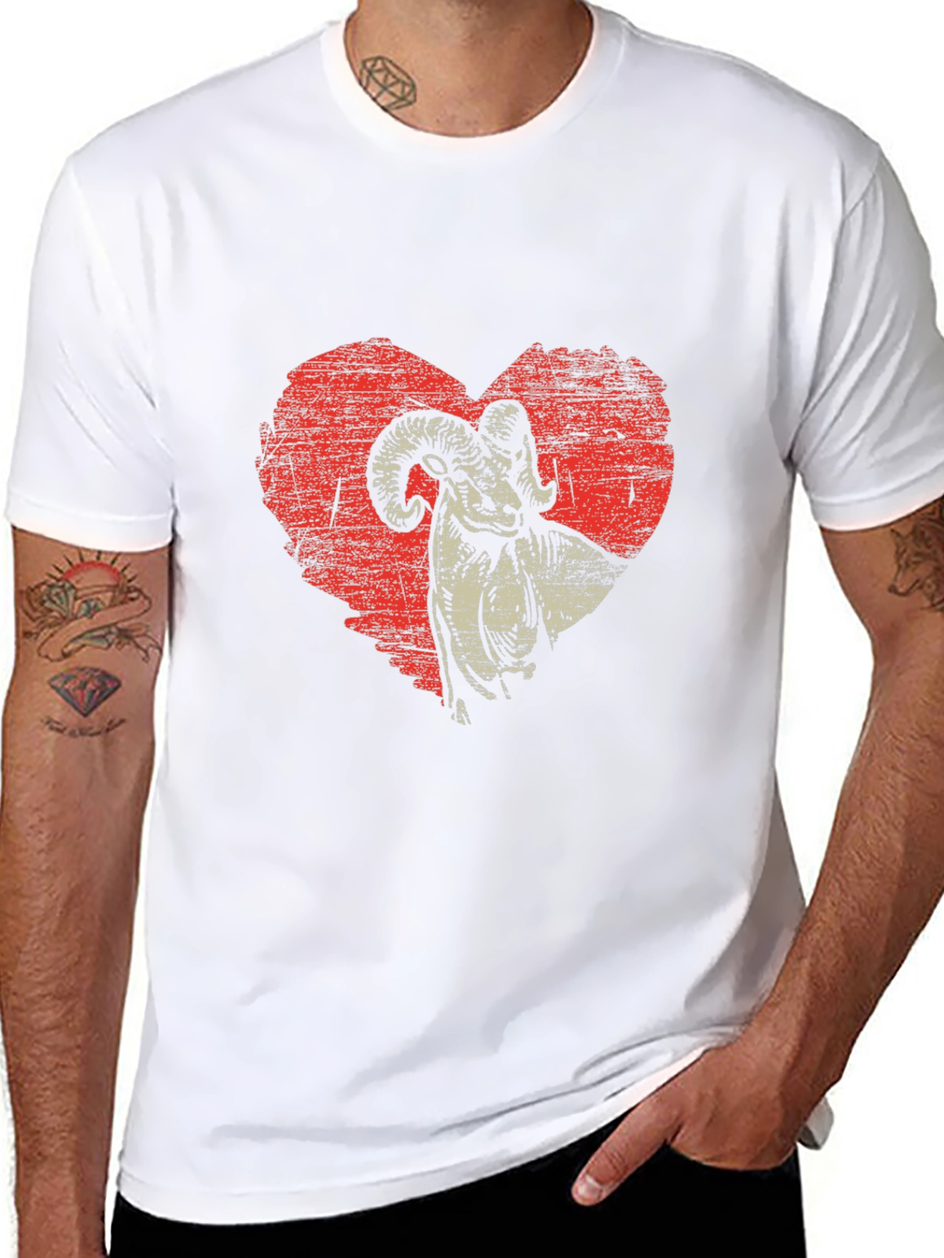 Ram Heart Graphic T-Shirt - Mens Black Tee