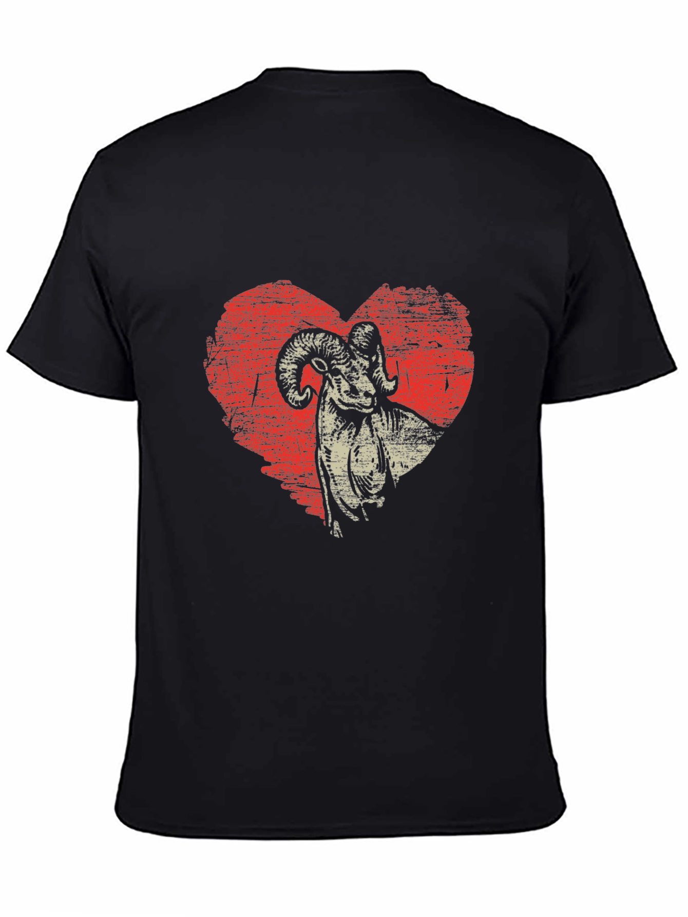 Ram Heart Graphic T-Shirt - Mens Black Tee
