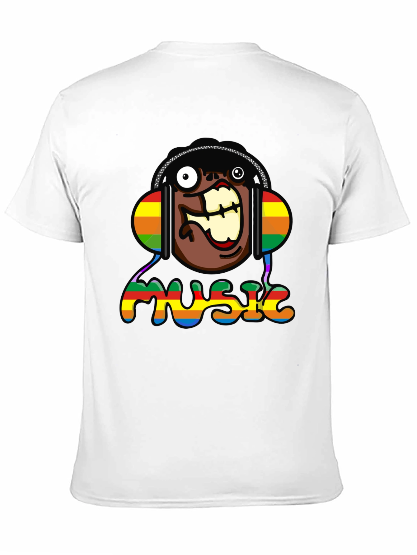 Music Lover Funny Cartoon Rainbow Graphic T-Shirt