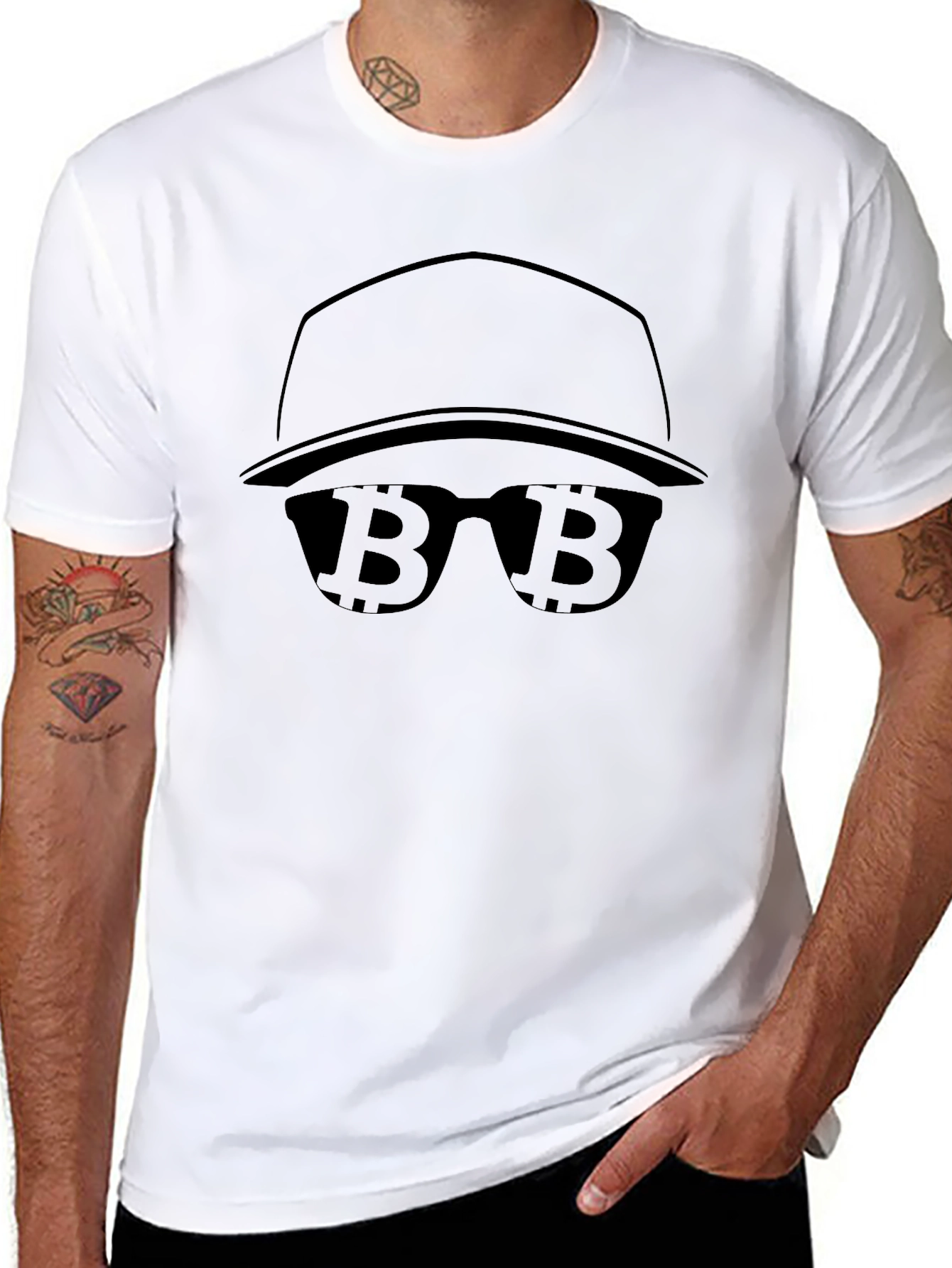 Bitcoin Cryptocurrency Black Graphic T-Shirt
