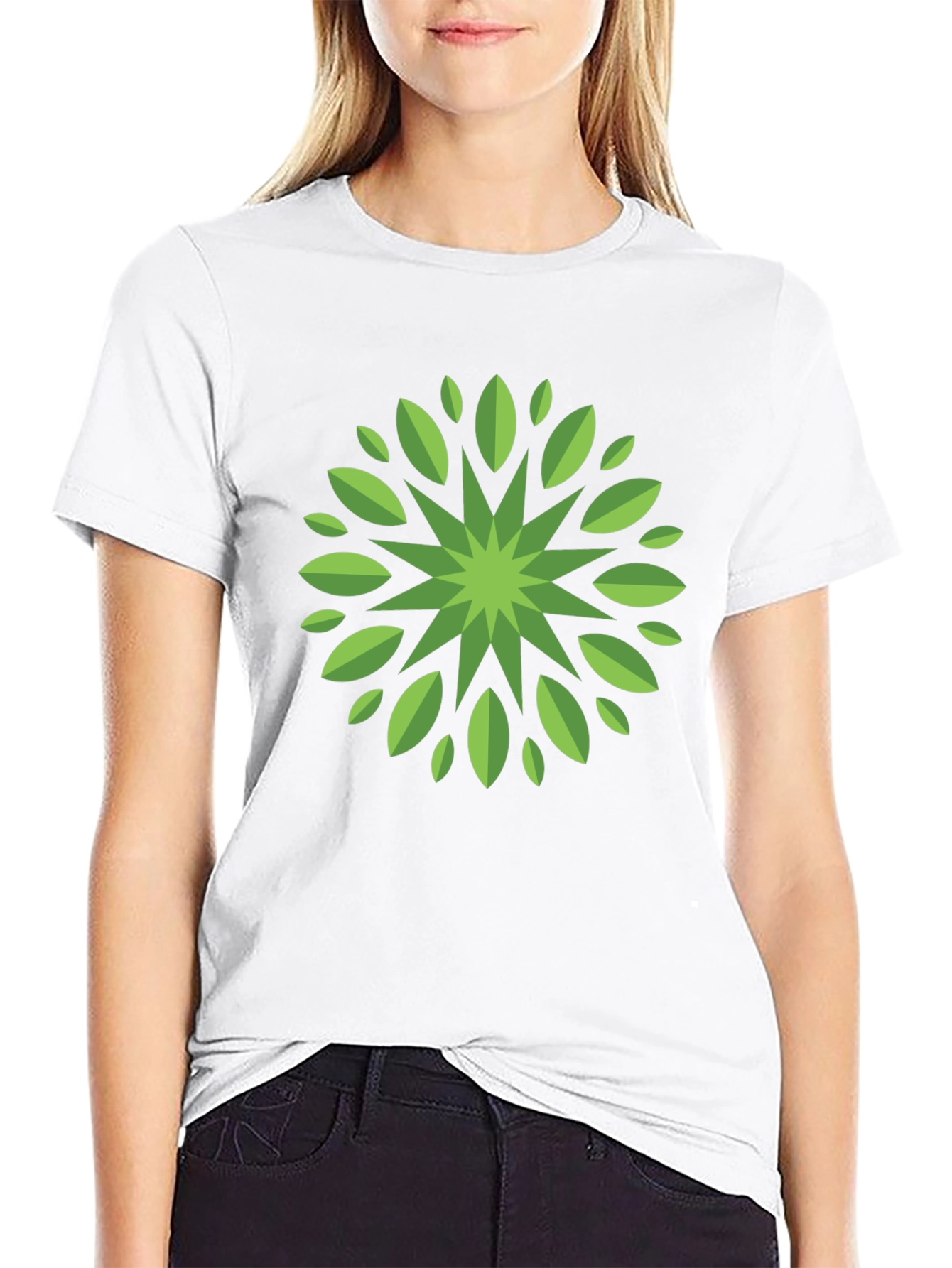 Leaf Mandala Graphic Tee - Stylish Black T-Shirt