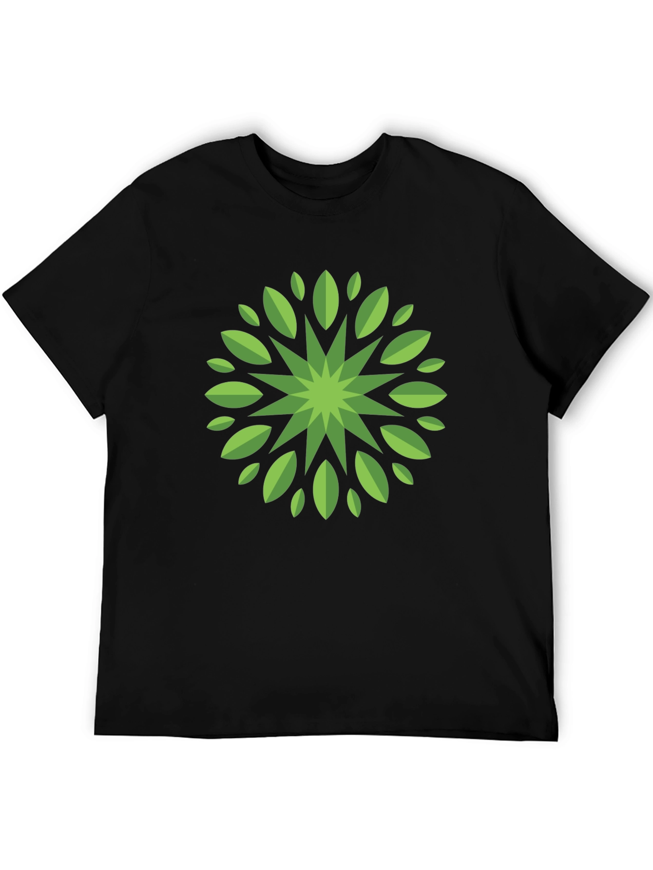 Leaf Mandala Graphic Tee - Stylish Black T-Shirt