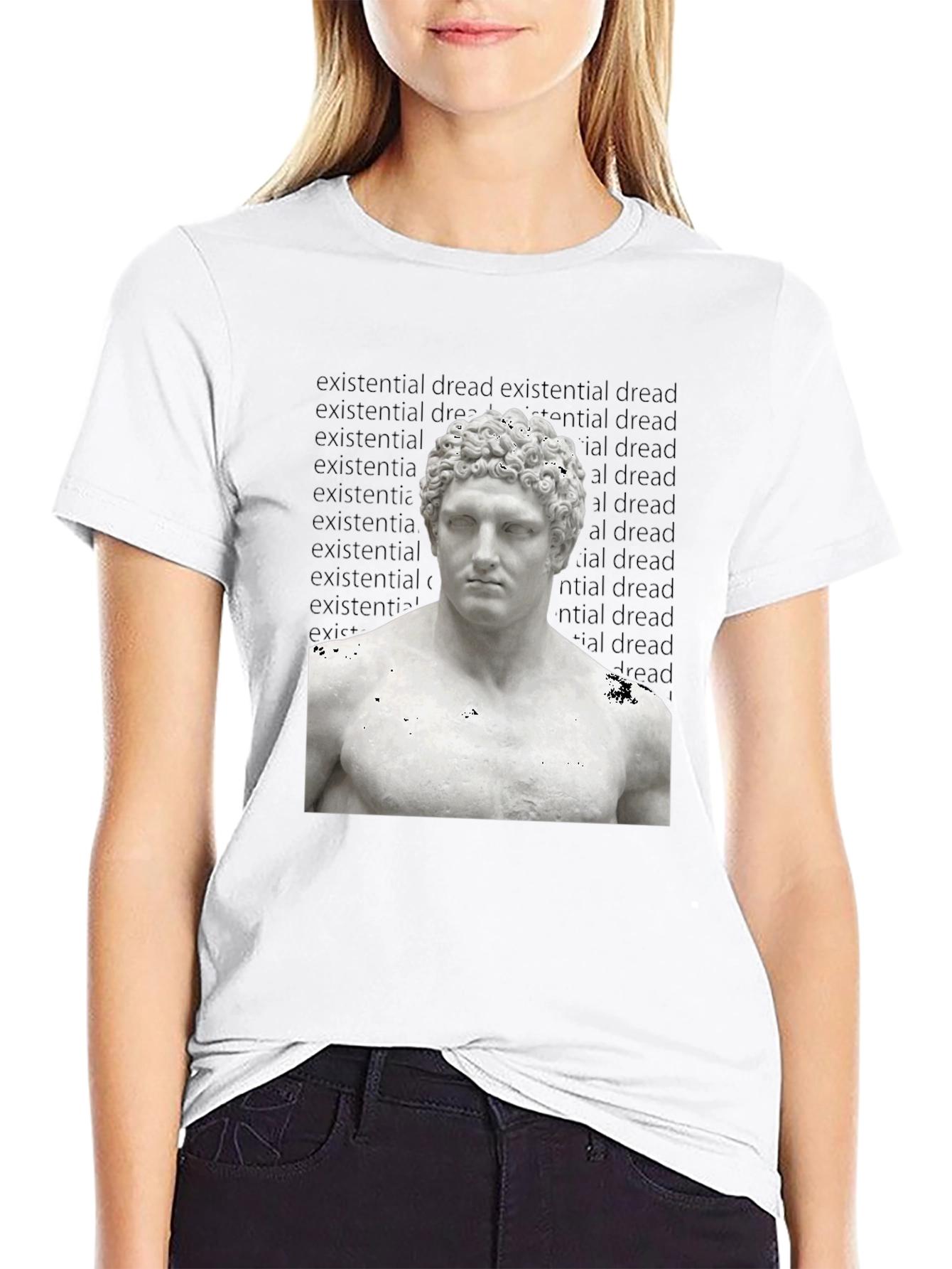 Existential Dread Statue Graphic T-Shirt