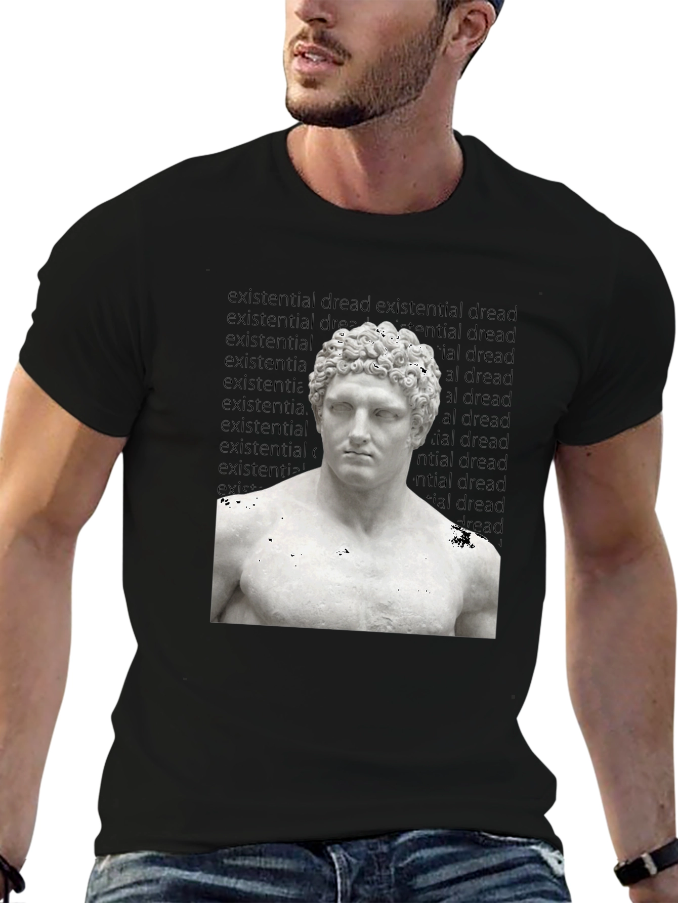 Existential Dread Statue Graphic T-Shirt