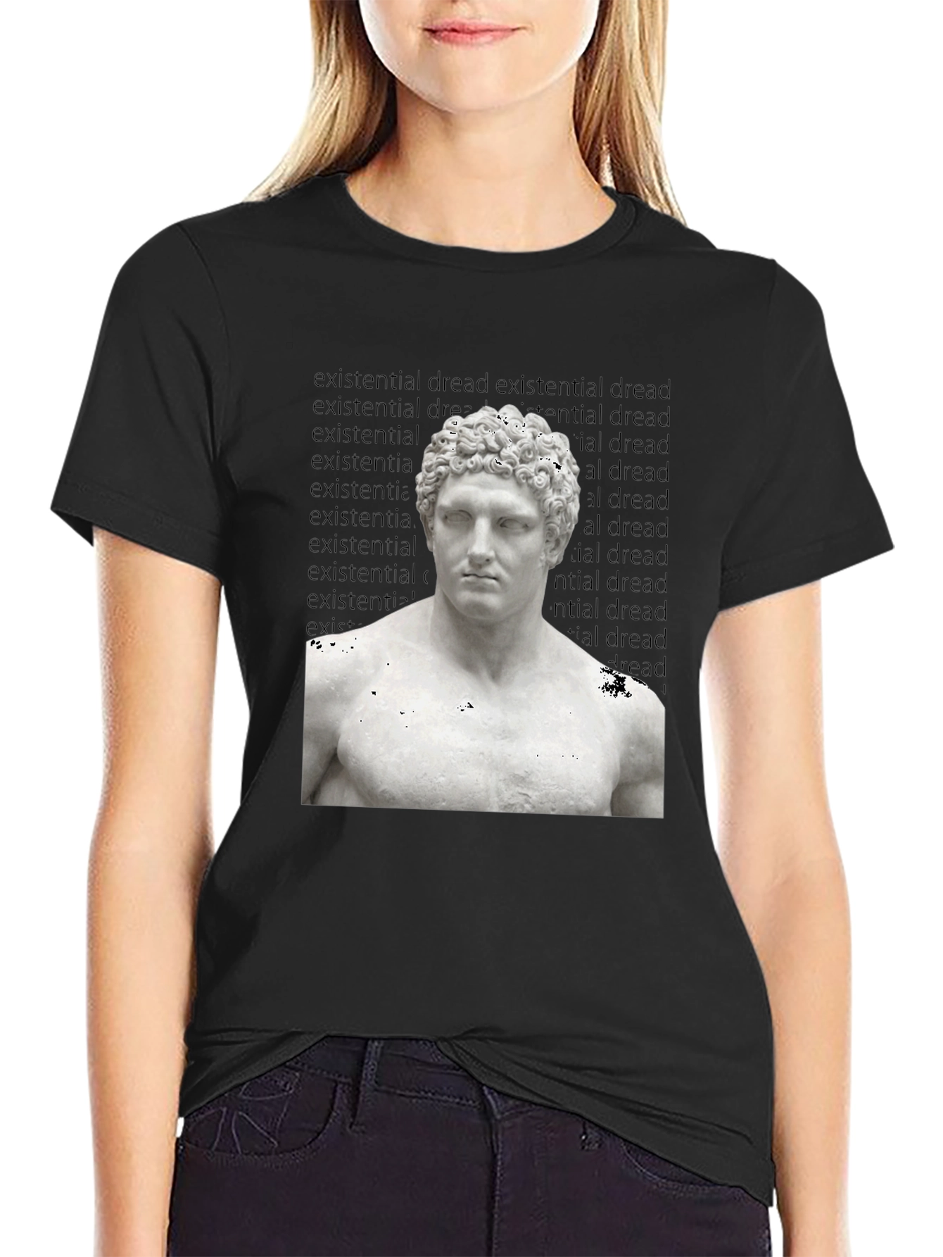 Existential Dread Statue Graphic T-Shirt