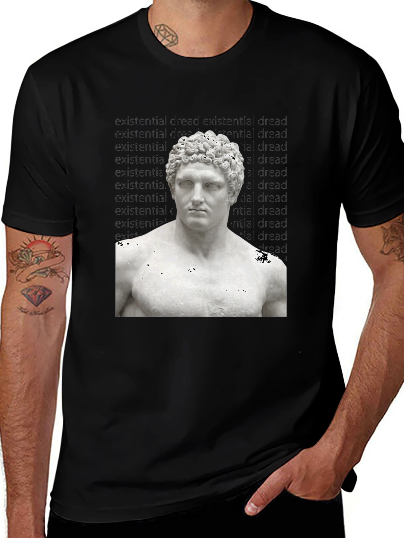 Existential Dread Statue Graphic T-Shirt
