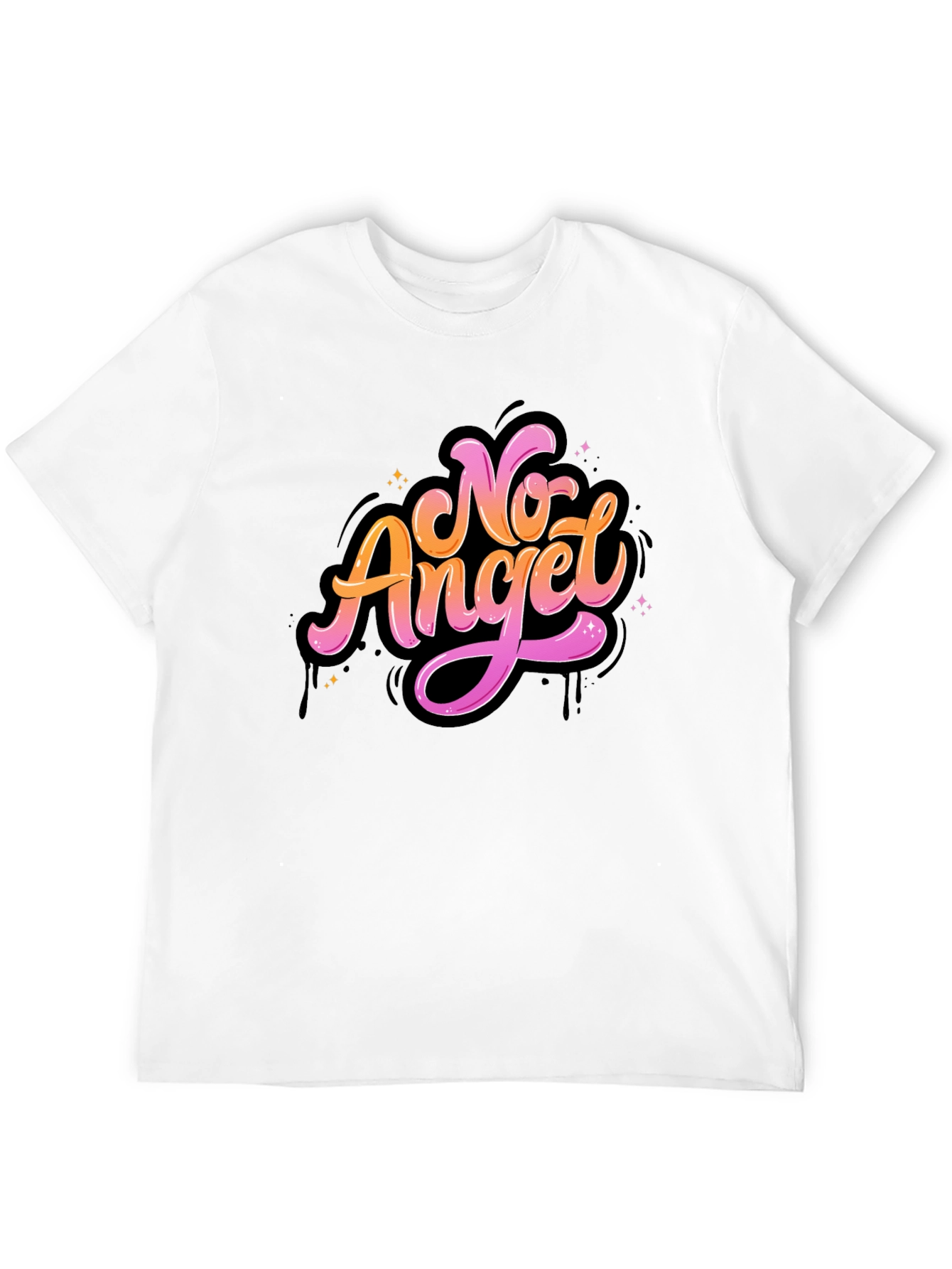 No Angel Graphic Tee - Stylish Black T-Shirt