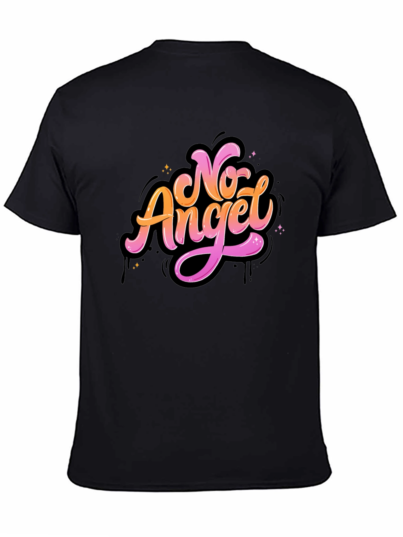 No Angel Graphic Tee - Stylish Black T-Shirt