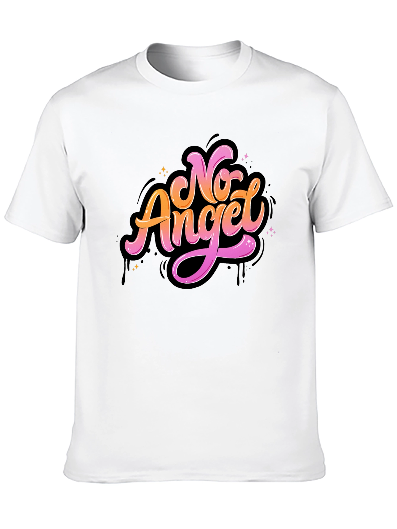No Angel Graphic Tee - Stylish Black T-Shirt