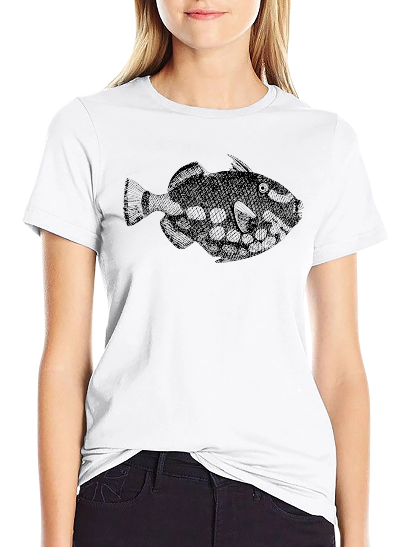 Cool Fish Graphic Black T-Shirt