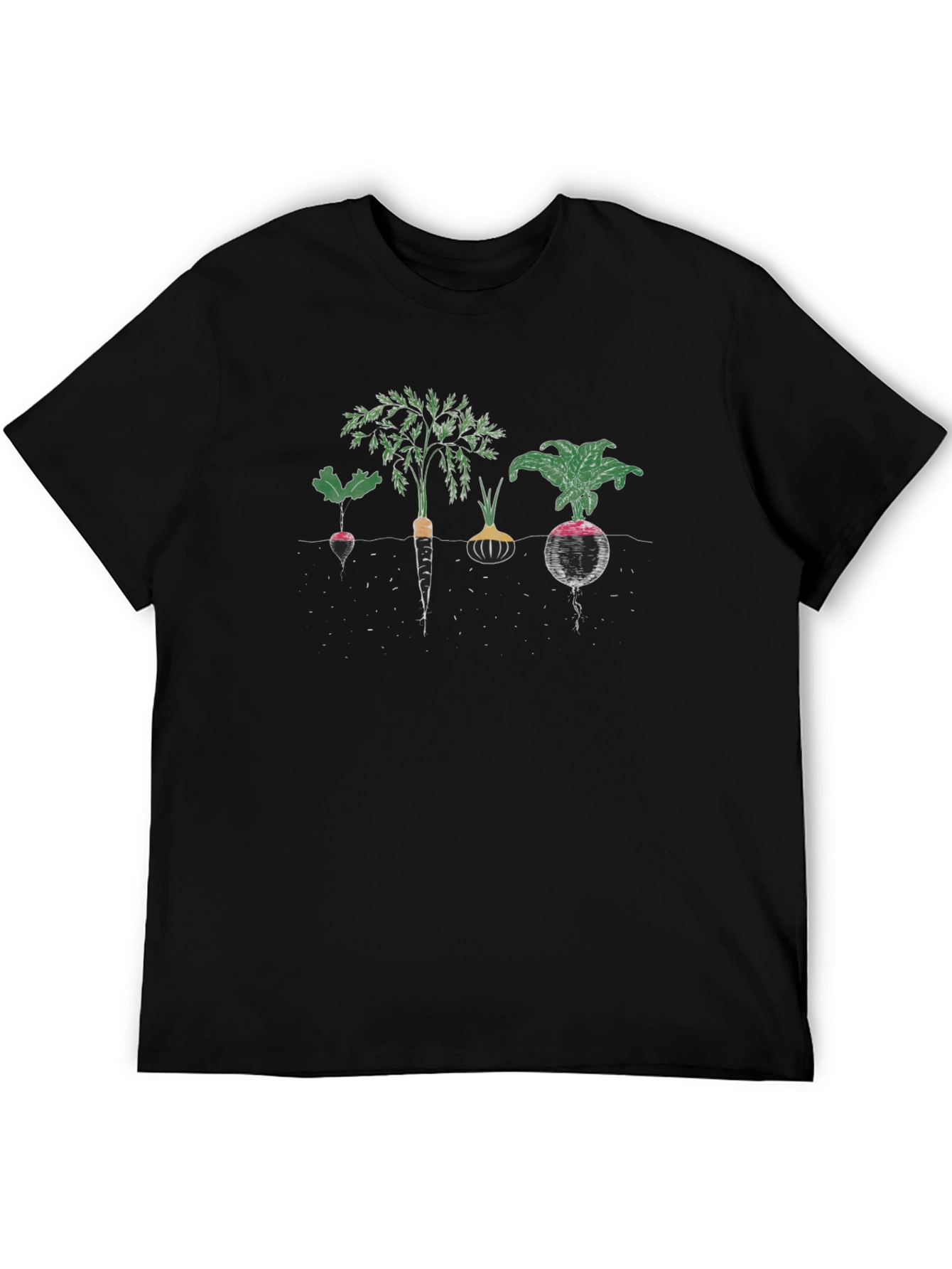 Root Vegetable Graphic Tee - Black Cotton
