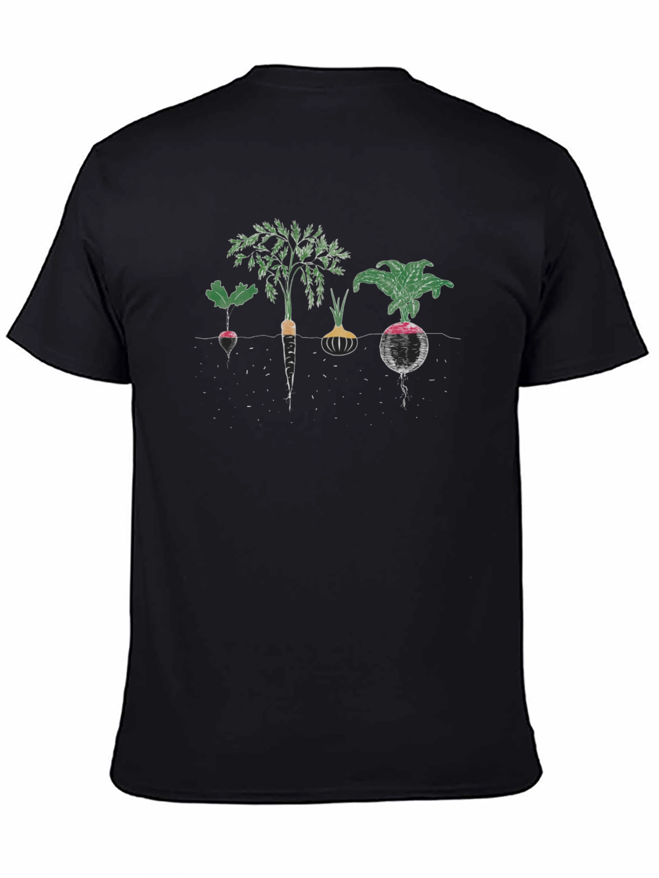 Root Vegetable Graphic Tee - Black Cotton