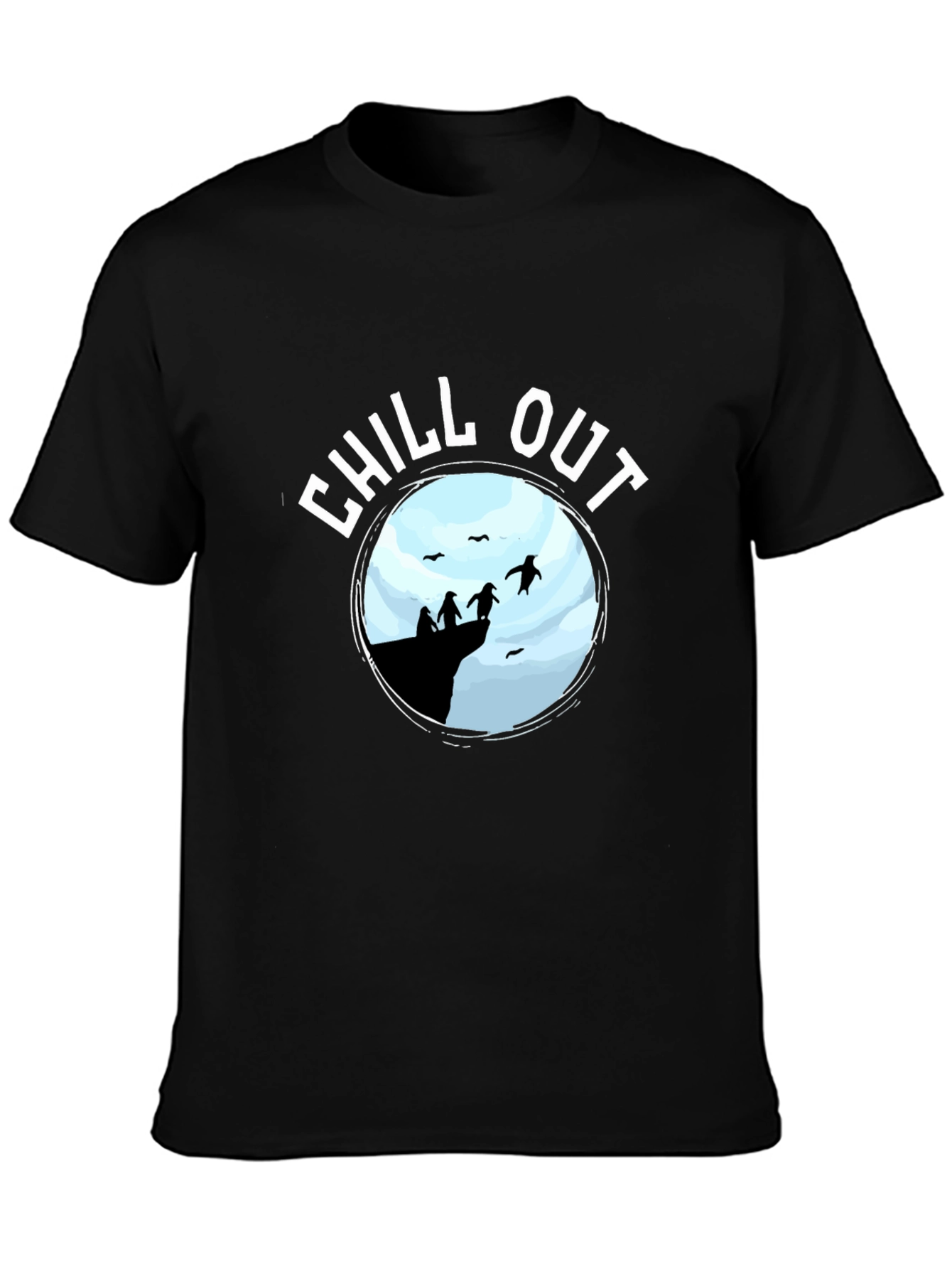 Chill Out Penguin Graphic T-Shirt