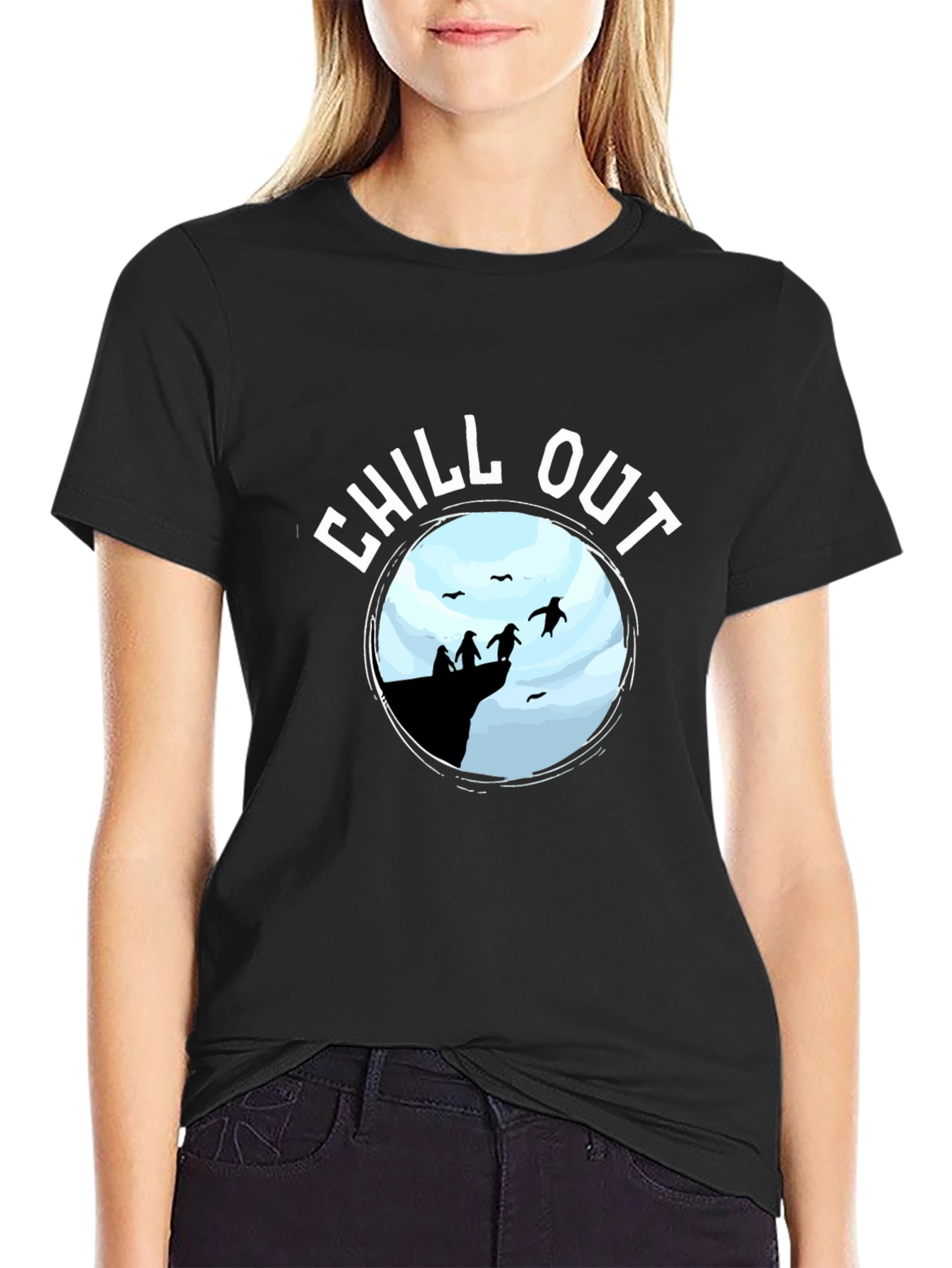 Chill Out Penguin Graphic T-Shirt