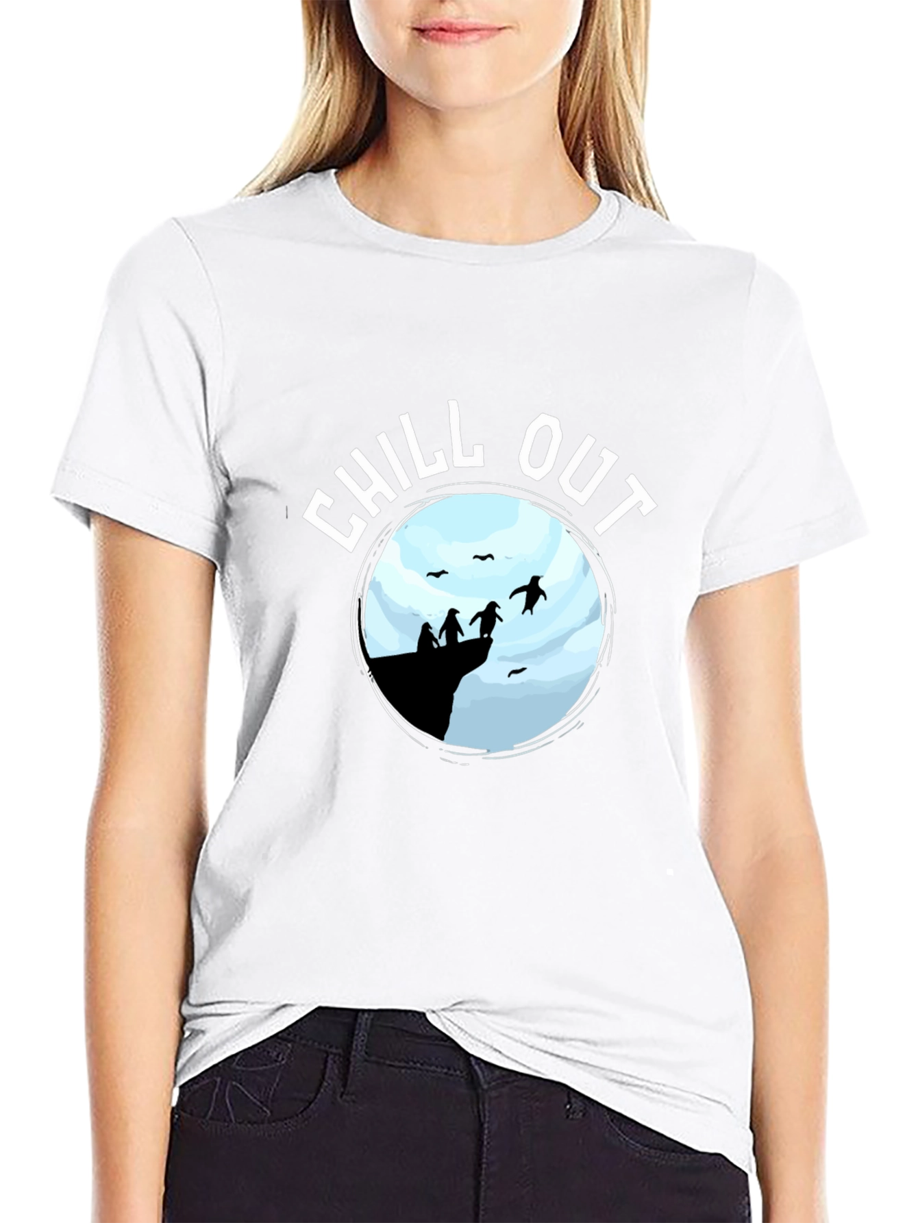 Chill Out Penguin Graphic T-Shirt