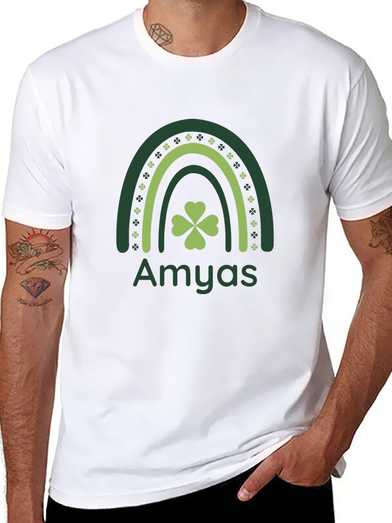 Amyas St. Patricks Day Clover Rainbow T-Shirt