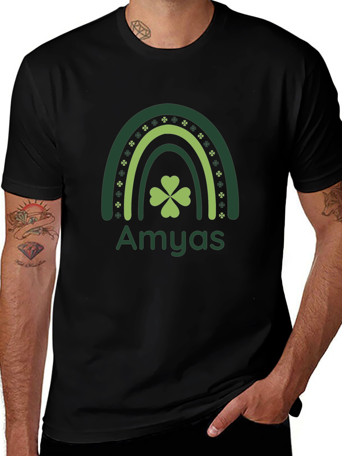 Amyas St. Patricks Day Clover Rainbow T-Shirt