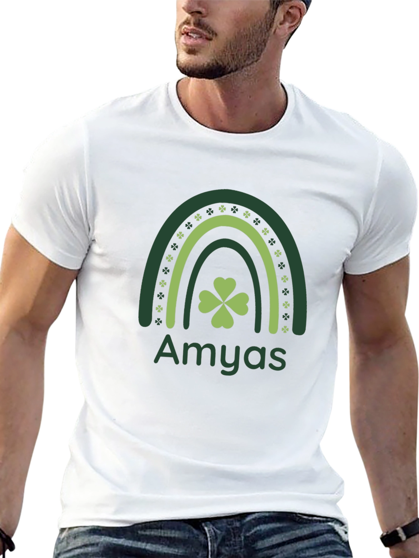 Amyas St. Patricks Day Clover Rainbow T-Shirt