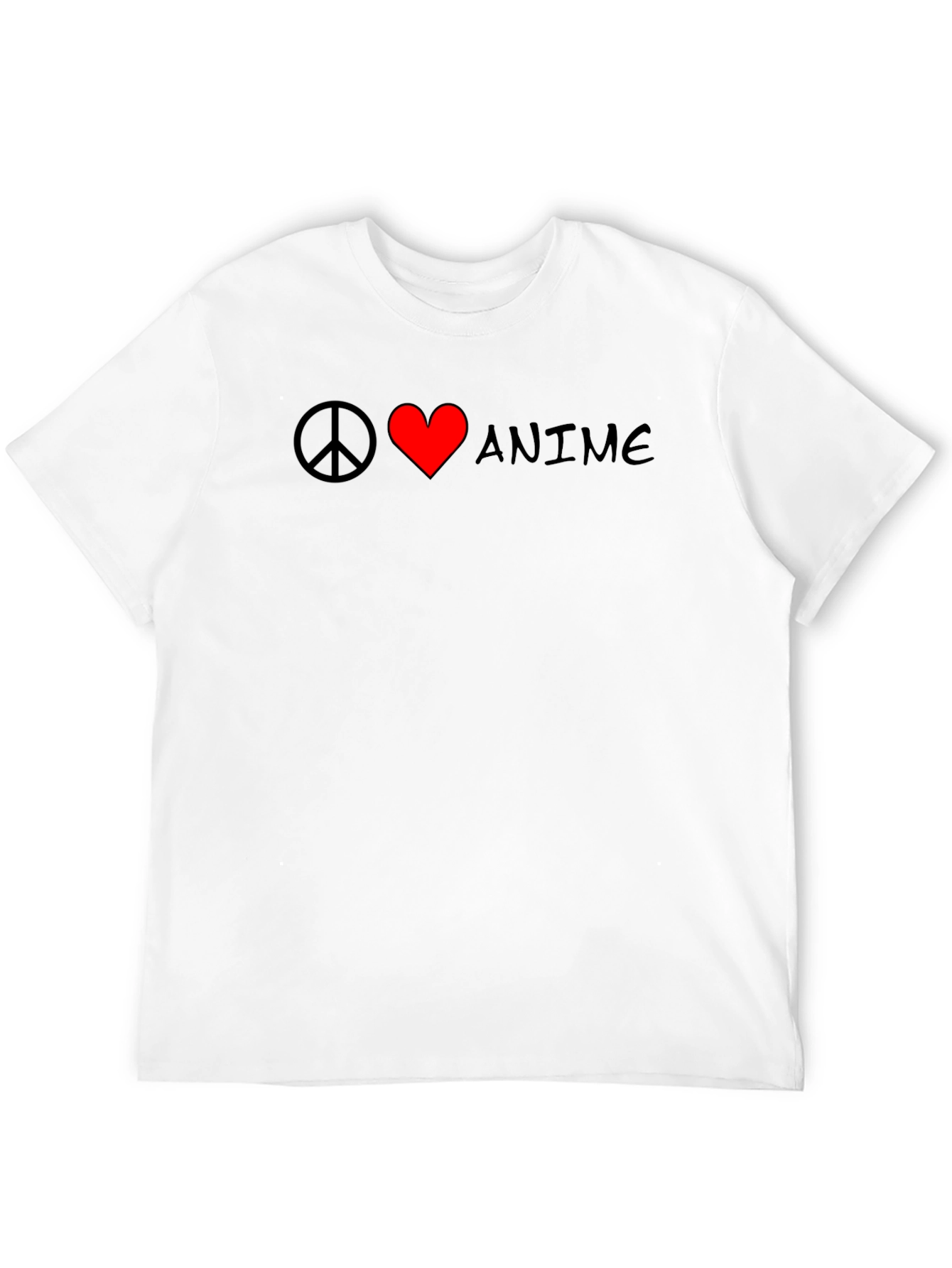 Peace Love Anime Black T-Shirt