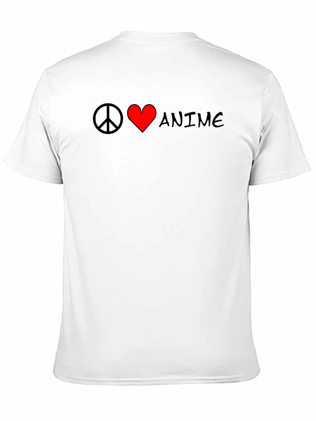 Peace Love Anime Black T-Shirt