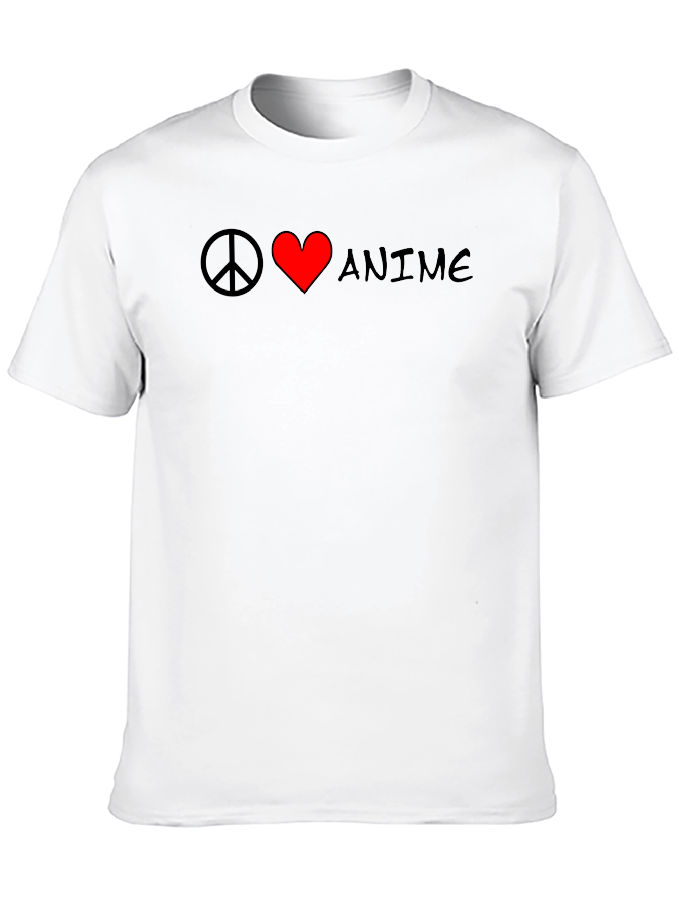 Peace Love Anime Black T-Shirt