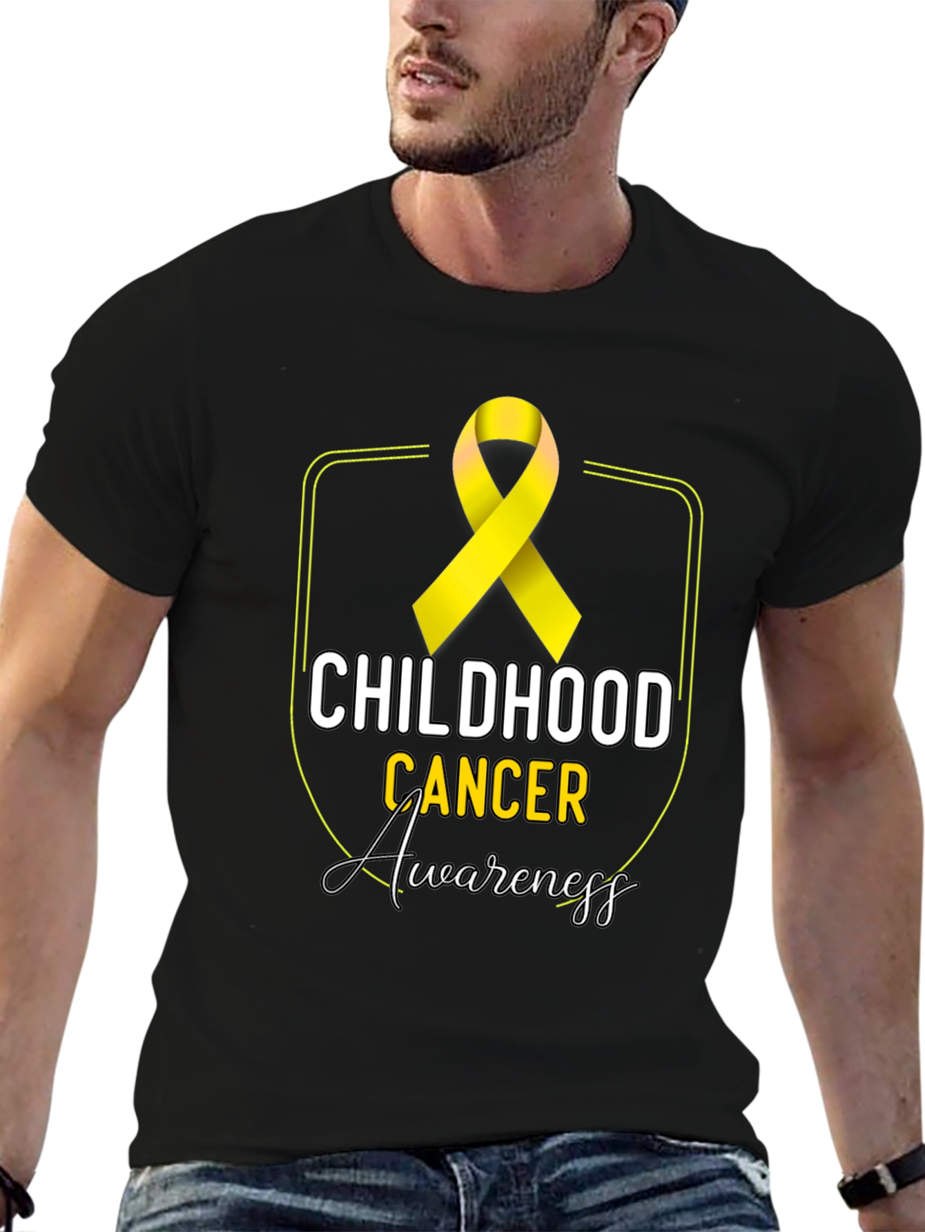 Childhood Cancer Awareness T-Shirt - Gold Ribbon