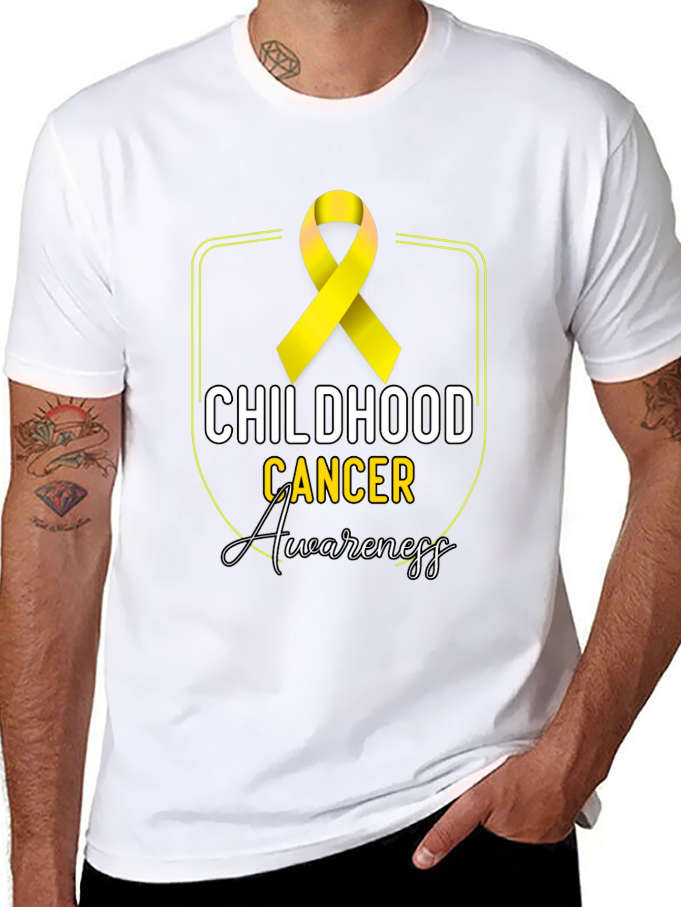Childhood Cancer Awareness T-Shirt - Gold Ribbon