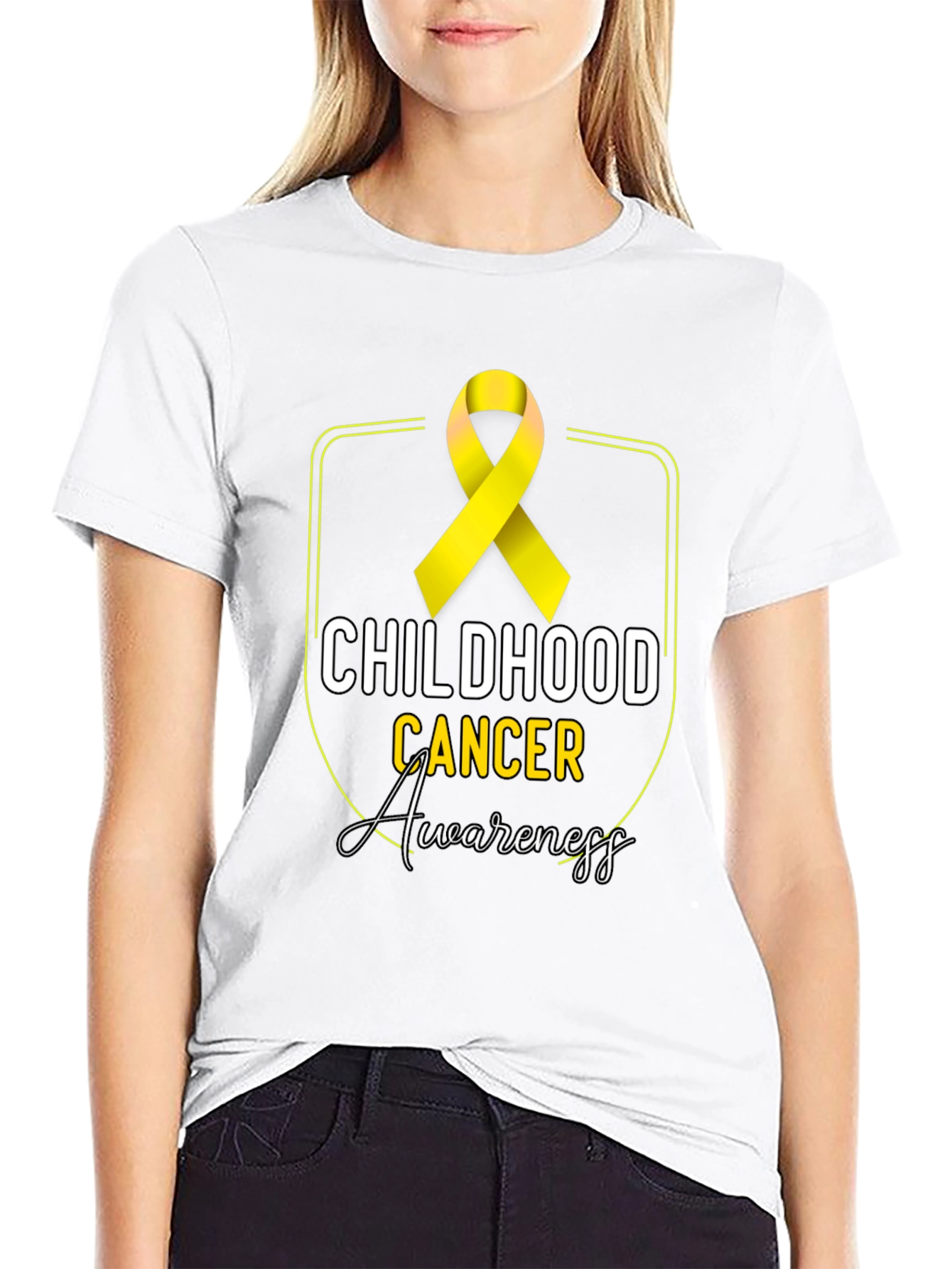 Childhood Cancer Awareness T-Shirt - Gold Ribbon