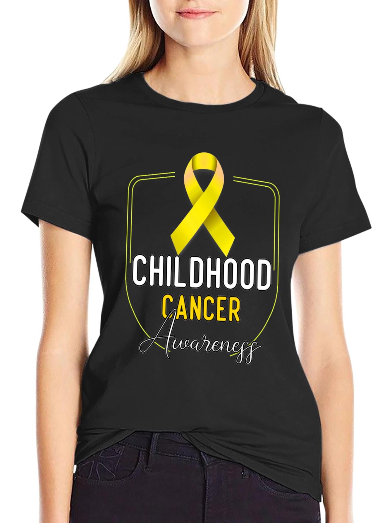 Childhood Cancer Awareness T-Shirt - Gold Ribbon