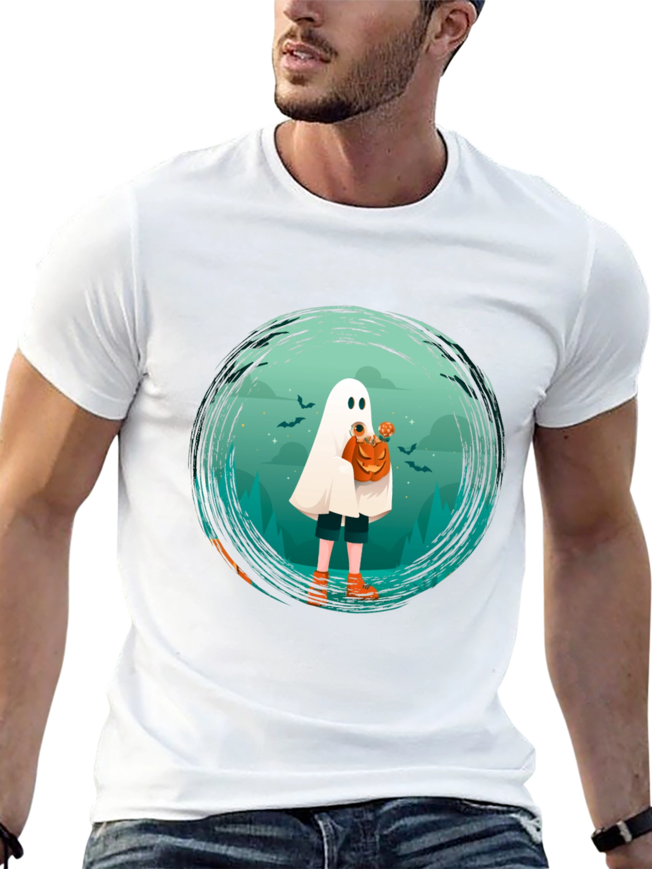 Halloween Ghost Graphic T-Shirt