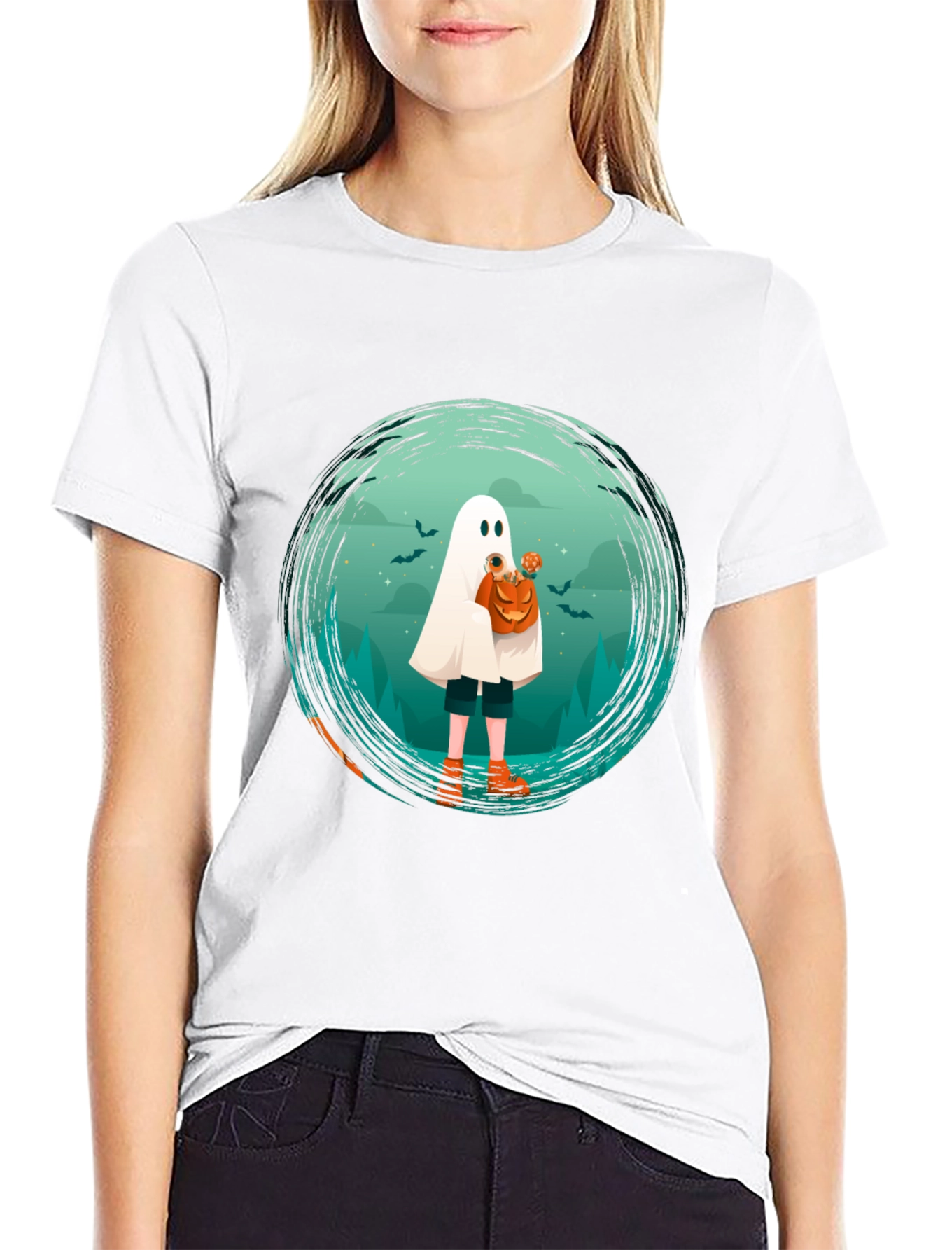 Halloween Ghost Graphic T-Shirt