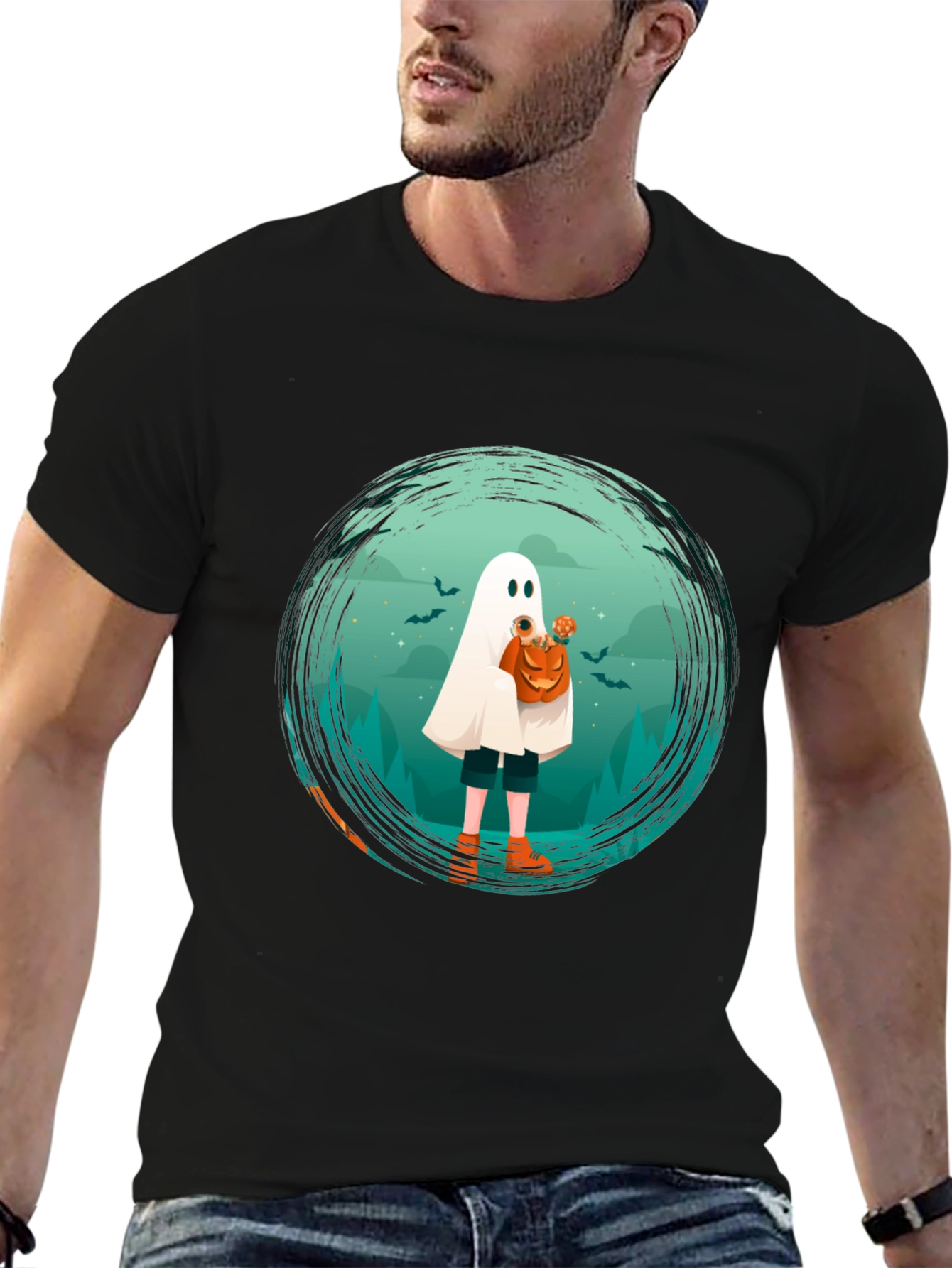 Halloween Ghost Graphic T-Shirt