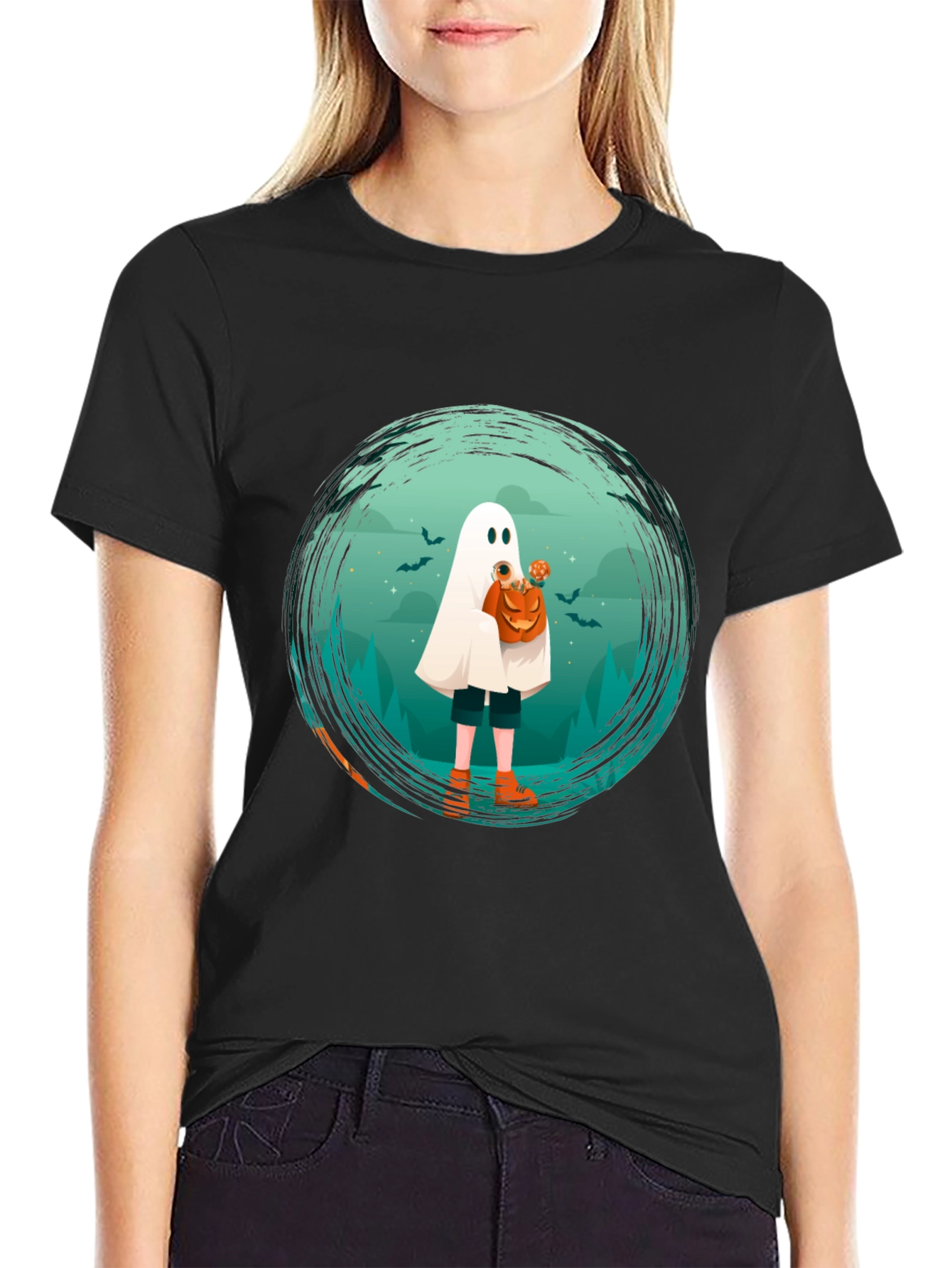 Halloween Ghost Graphic T-Shirt