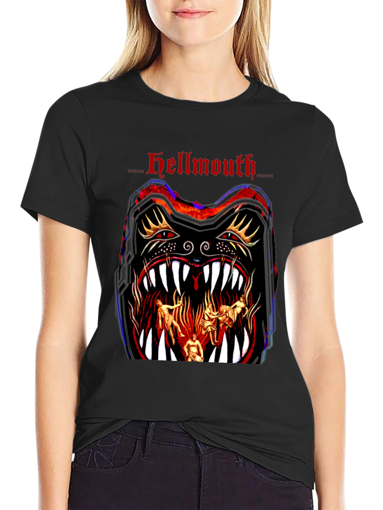 Hellmouth Graphic Print Black T-Shirt