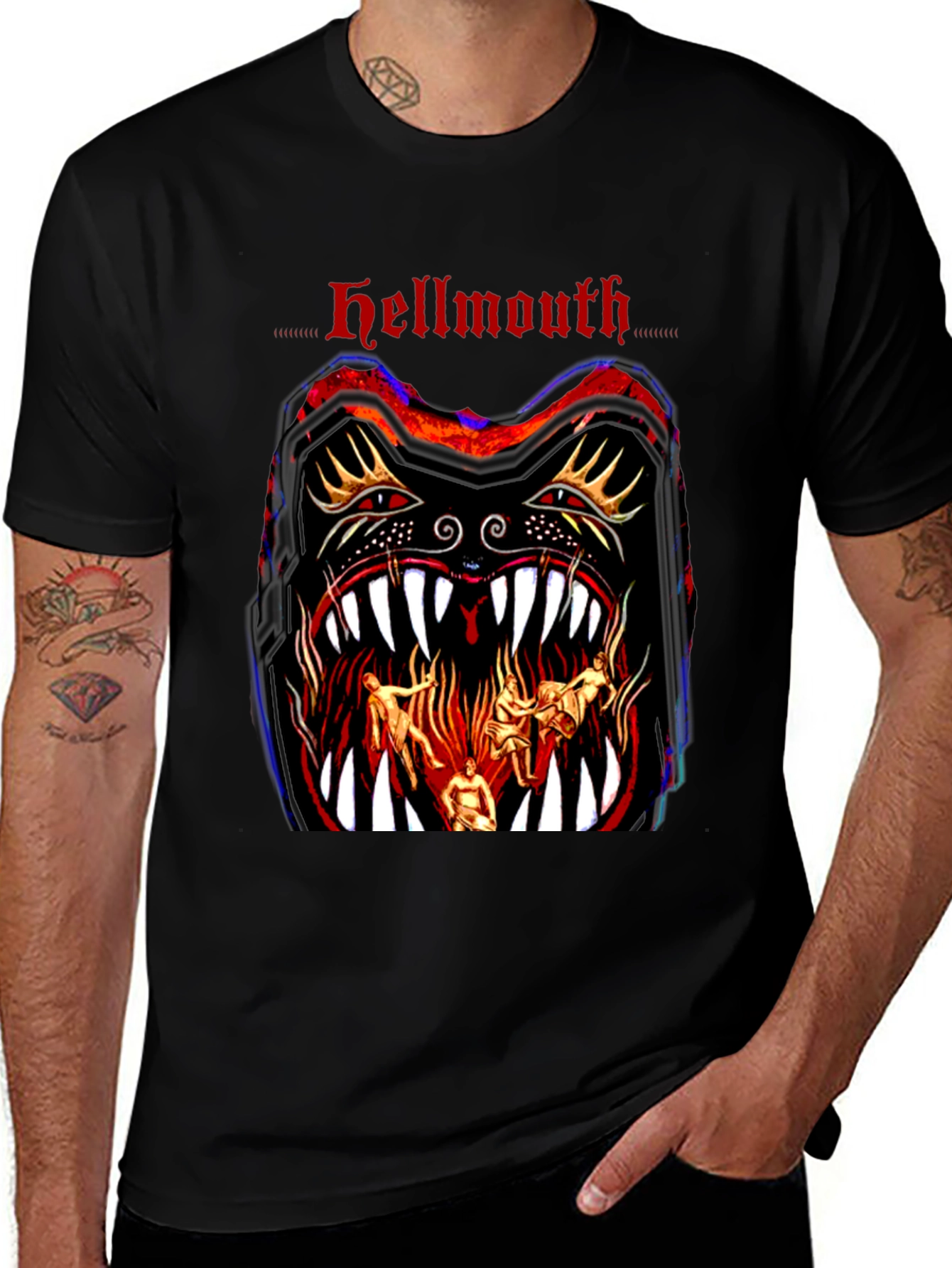 Hellmouth Graphic Print Black T-Shirt