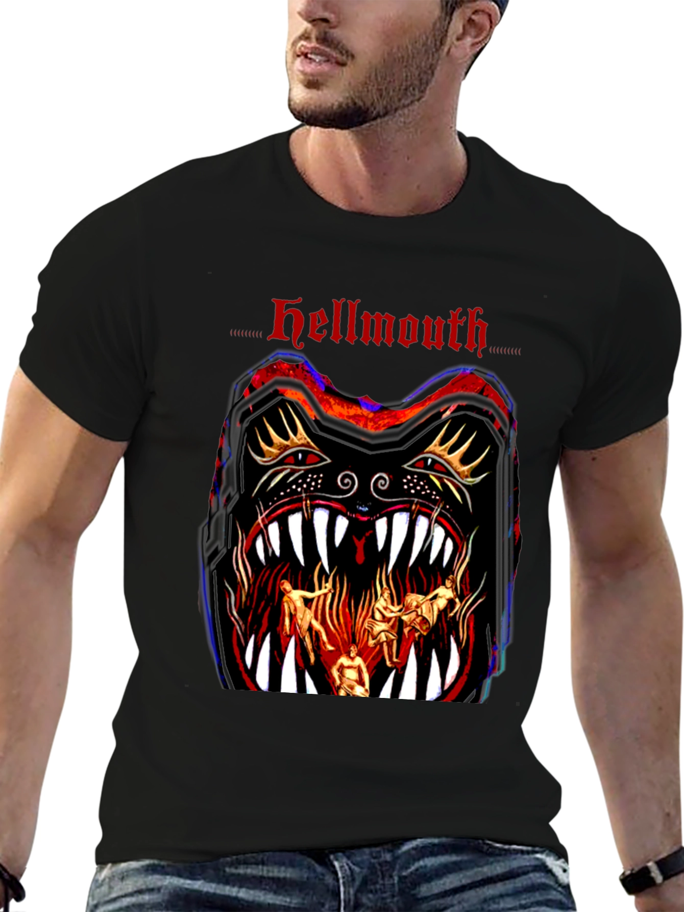 Hellmouth Graphic Print Black T-Shirt