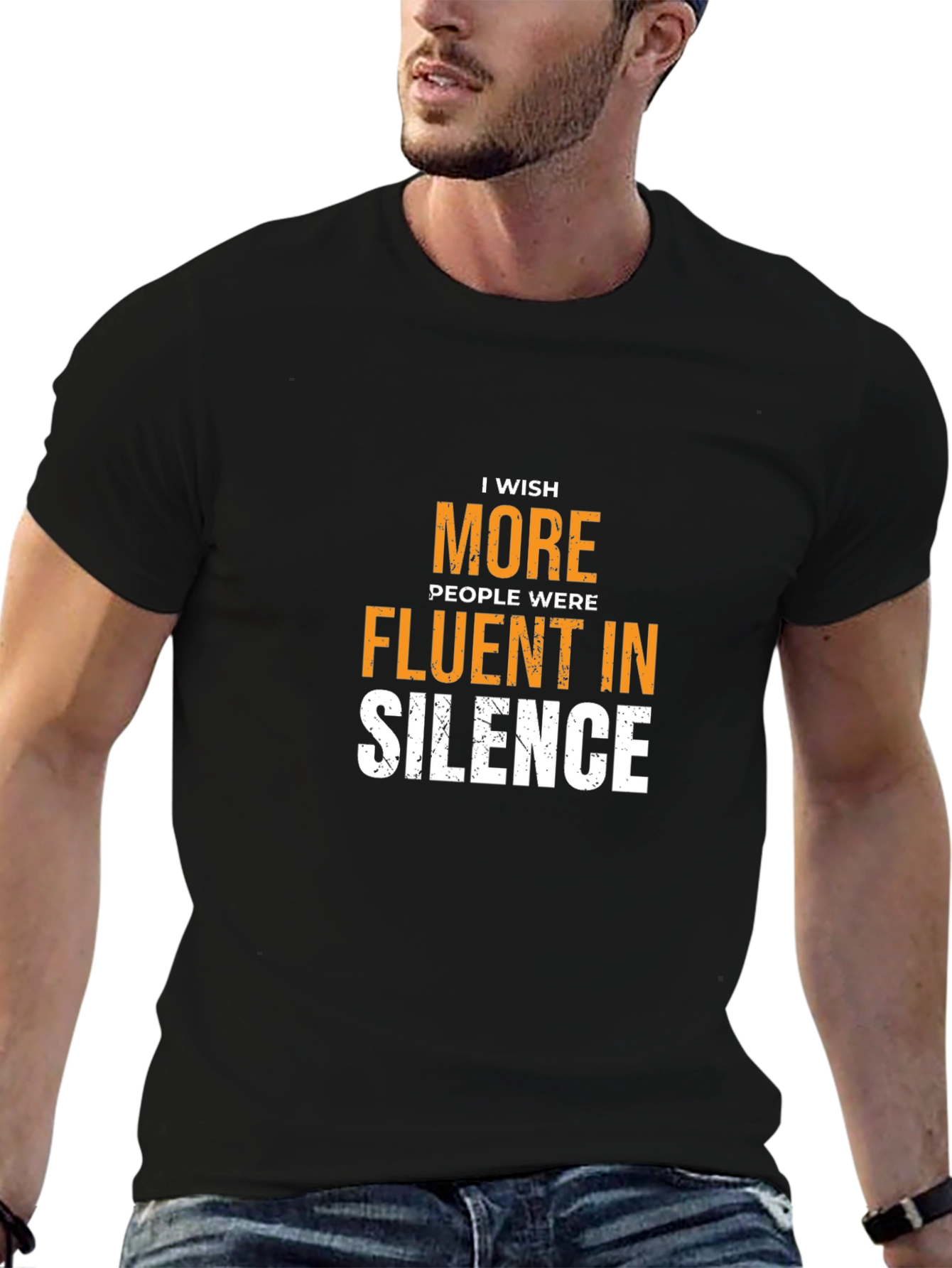 Fluent in Silence Graphic Tee - Trendy Slogan Shirt