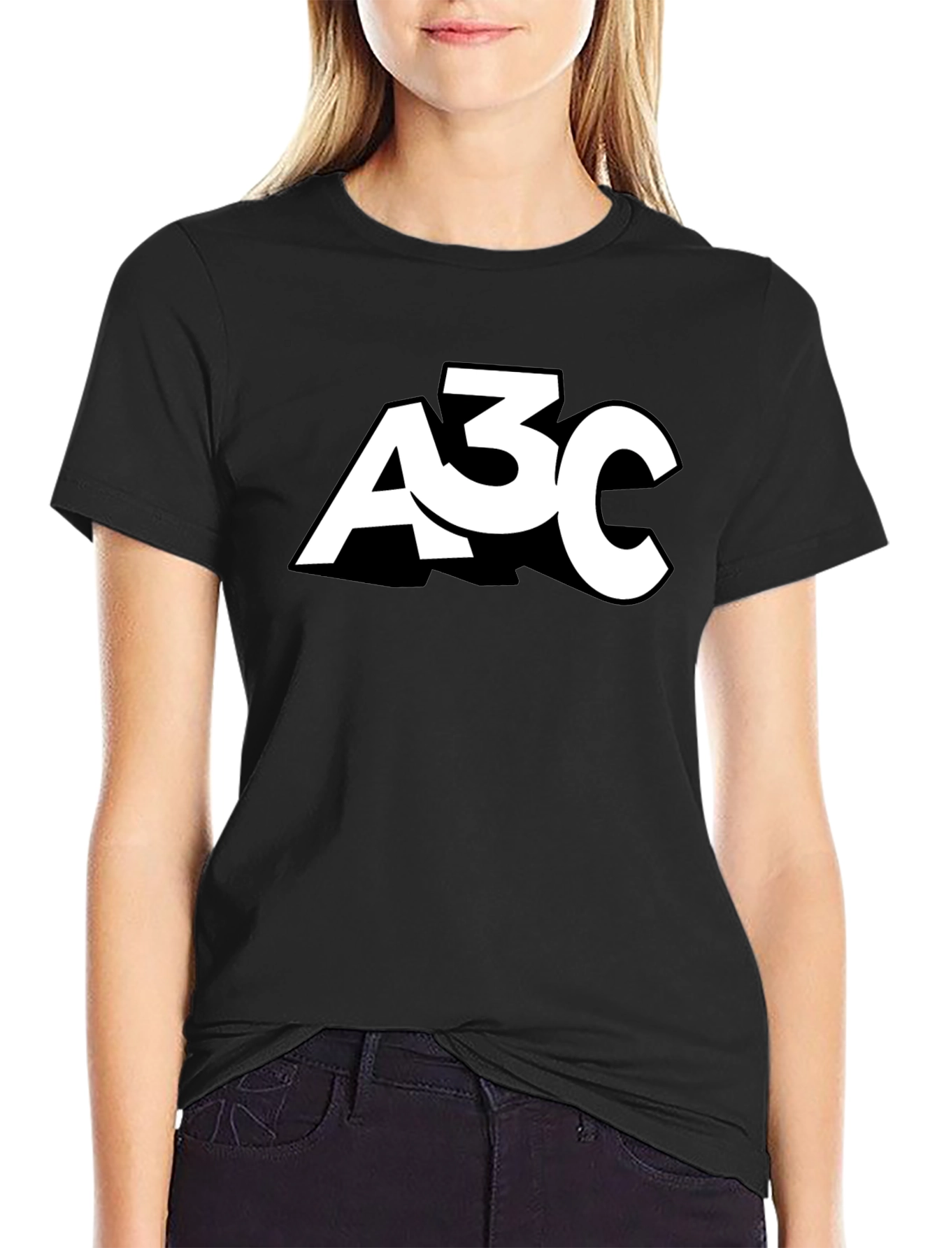 Mens Black A3C Graphic T-Shirt