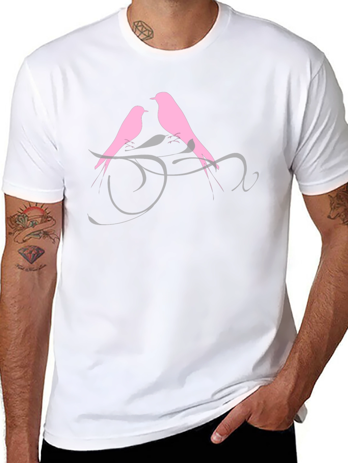 Love Birds Black T-Shirt