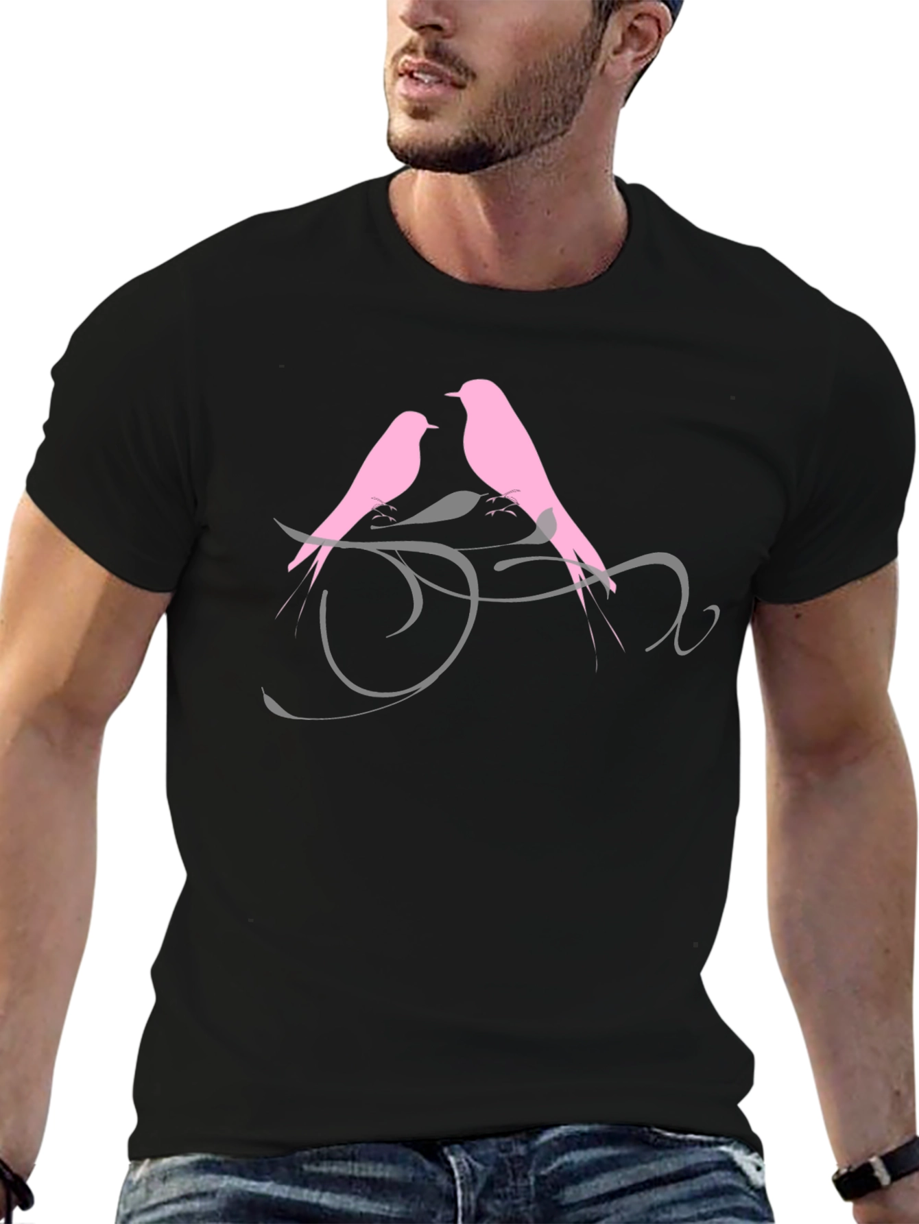 Love Birds Black T-Shirt