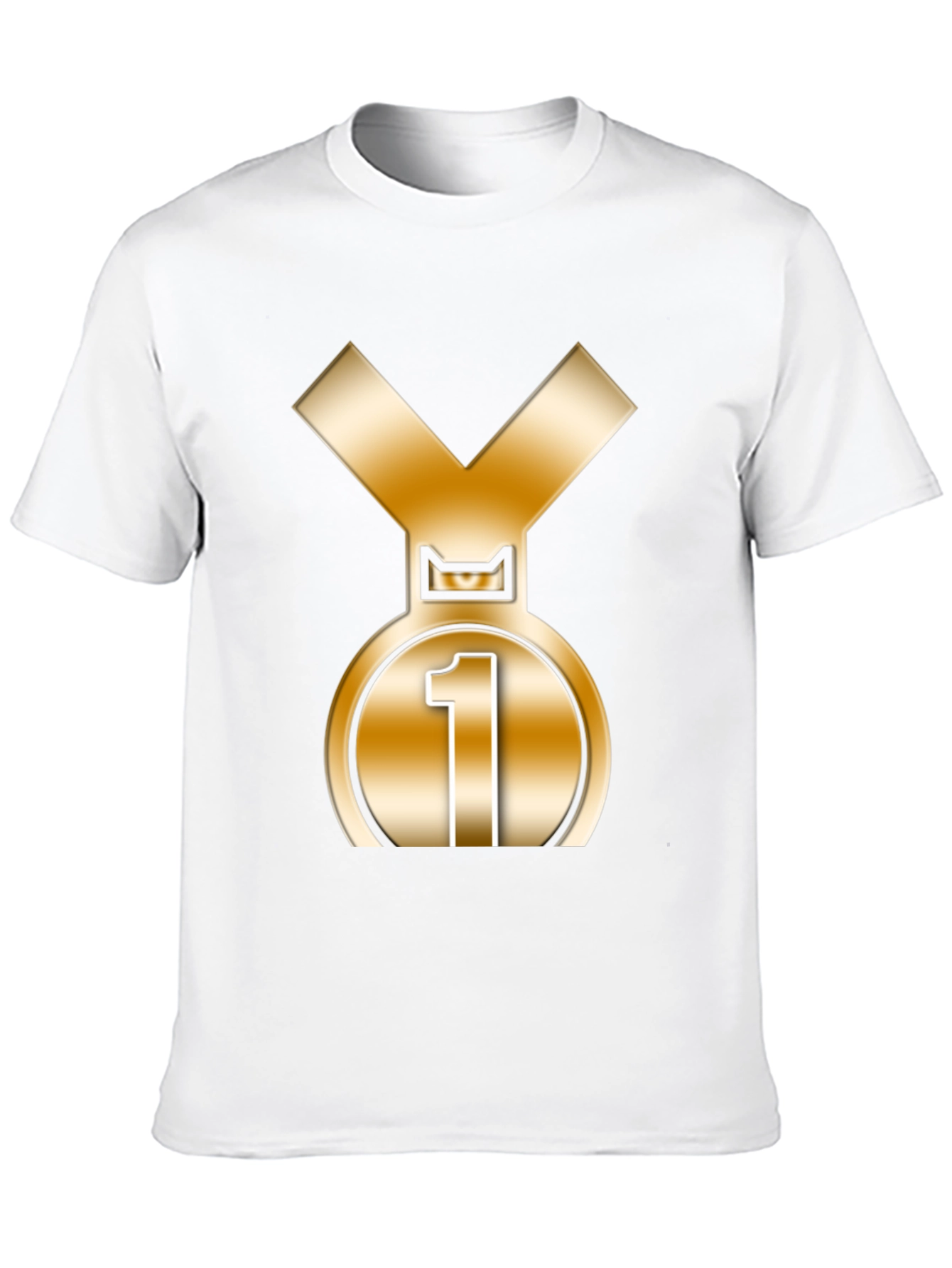 Champion Black T-Shirt with Gold Medal Graphic