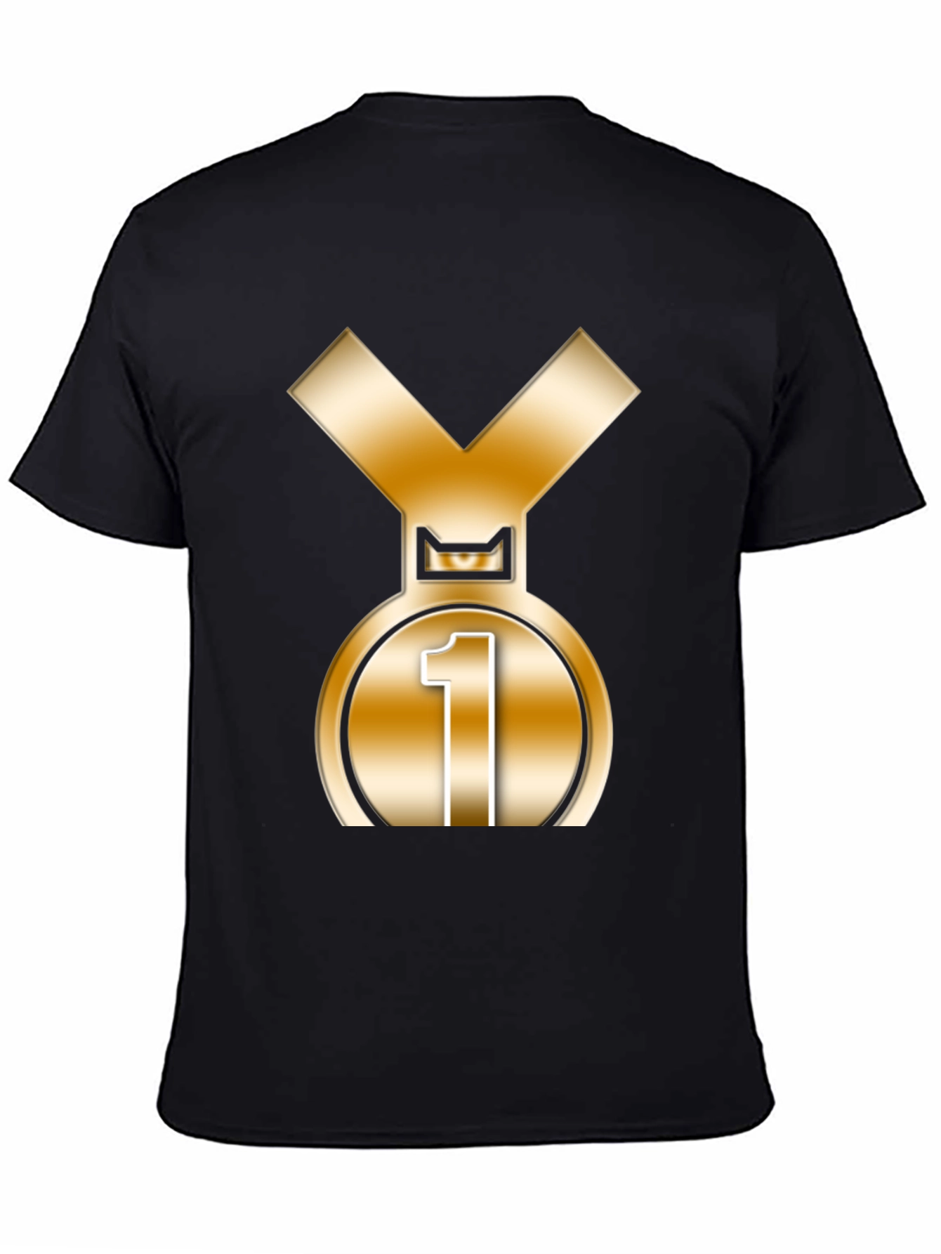 Champion Black T-Shirt with Gold Medal Graphic