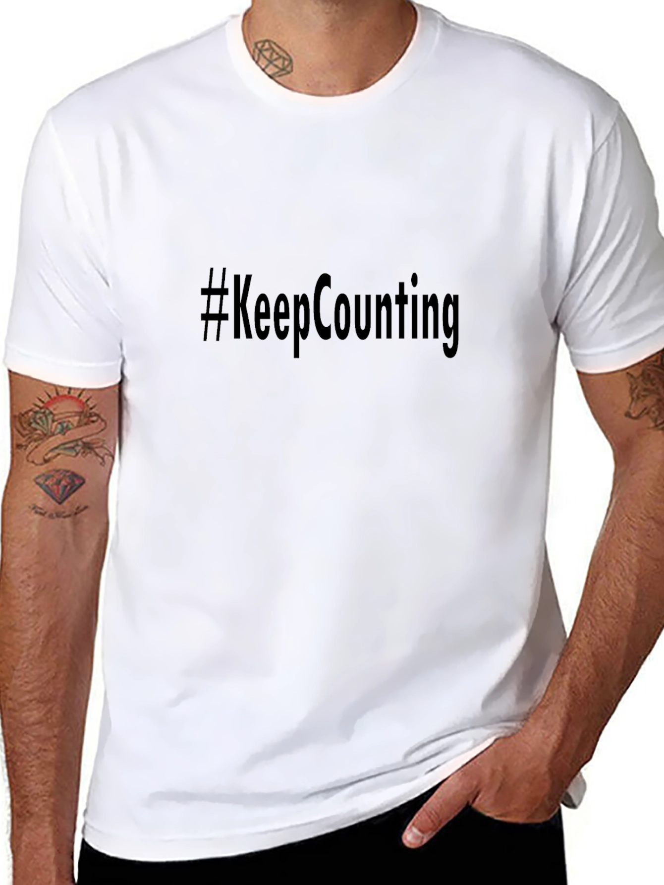 #KeepCounting Black Graphic Tee - Casual Comfort