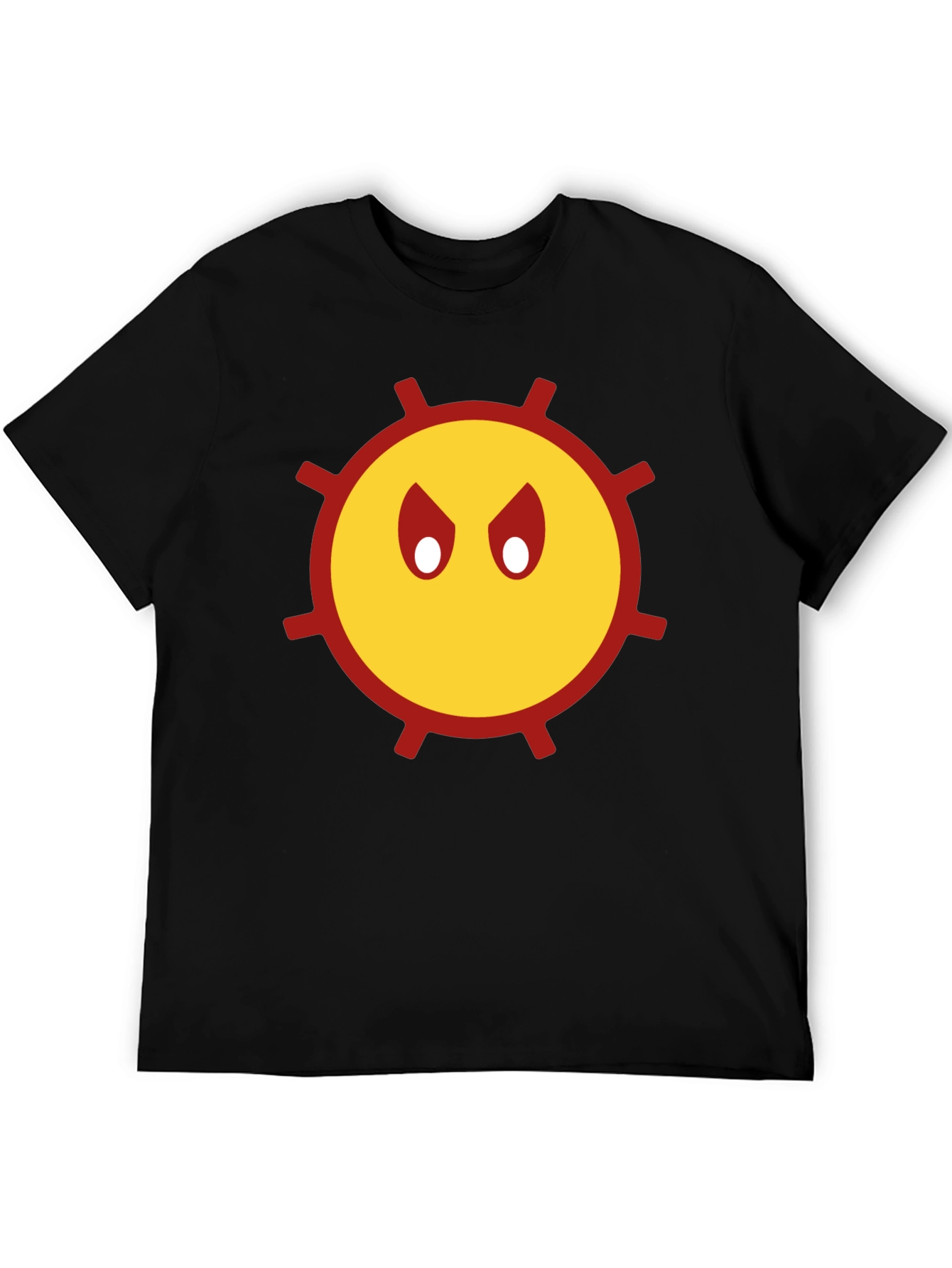 Grumpy Sun Graphic Tee - Black Cotton Shirt
