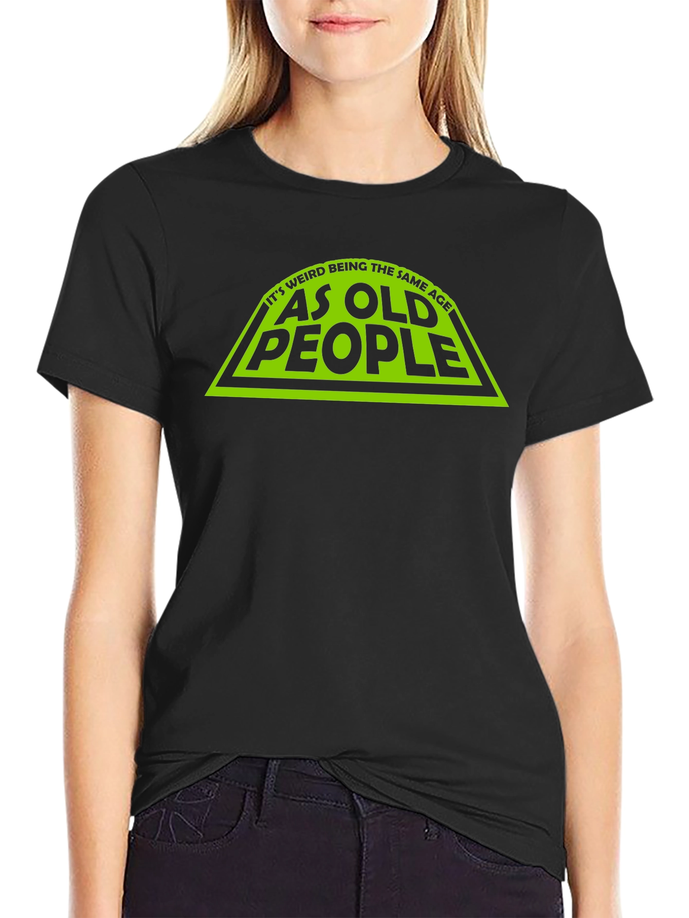 Funny Same Age as Old People Black T-Shirt