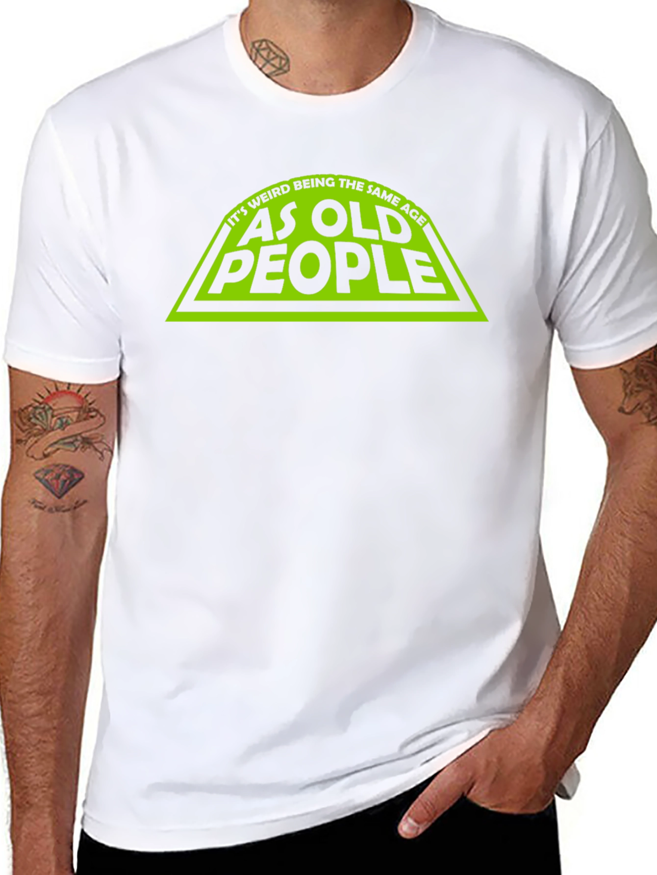 Funny Same Age as Old People Black T-Shirt