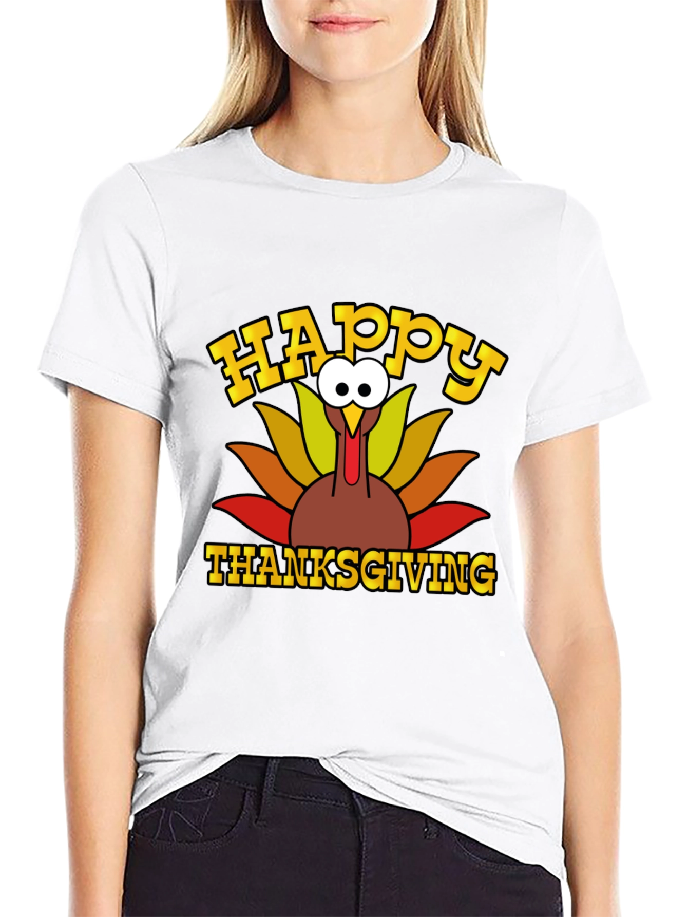 Happy Thanksgiving Turkey Graphic T-Shirt