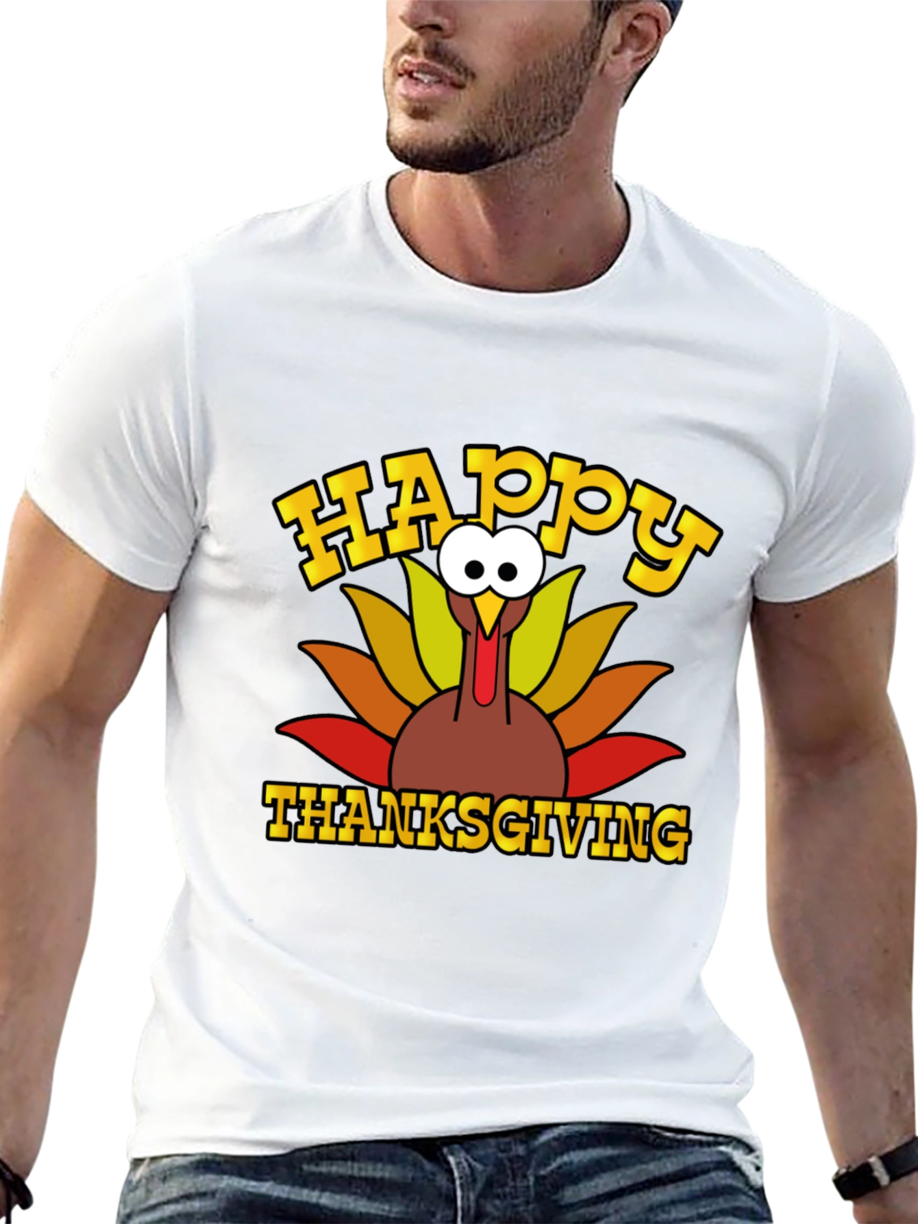 Happy Thanksgiving Turkey Graphic T-Shirt