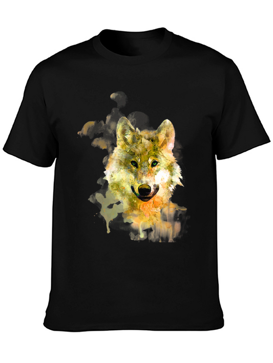 Wolf Watercolor Graphic Tee - Unisex Black T-Shirt